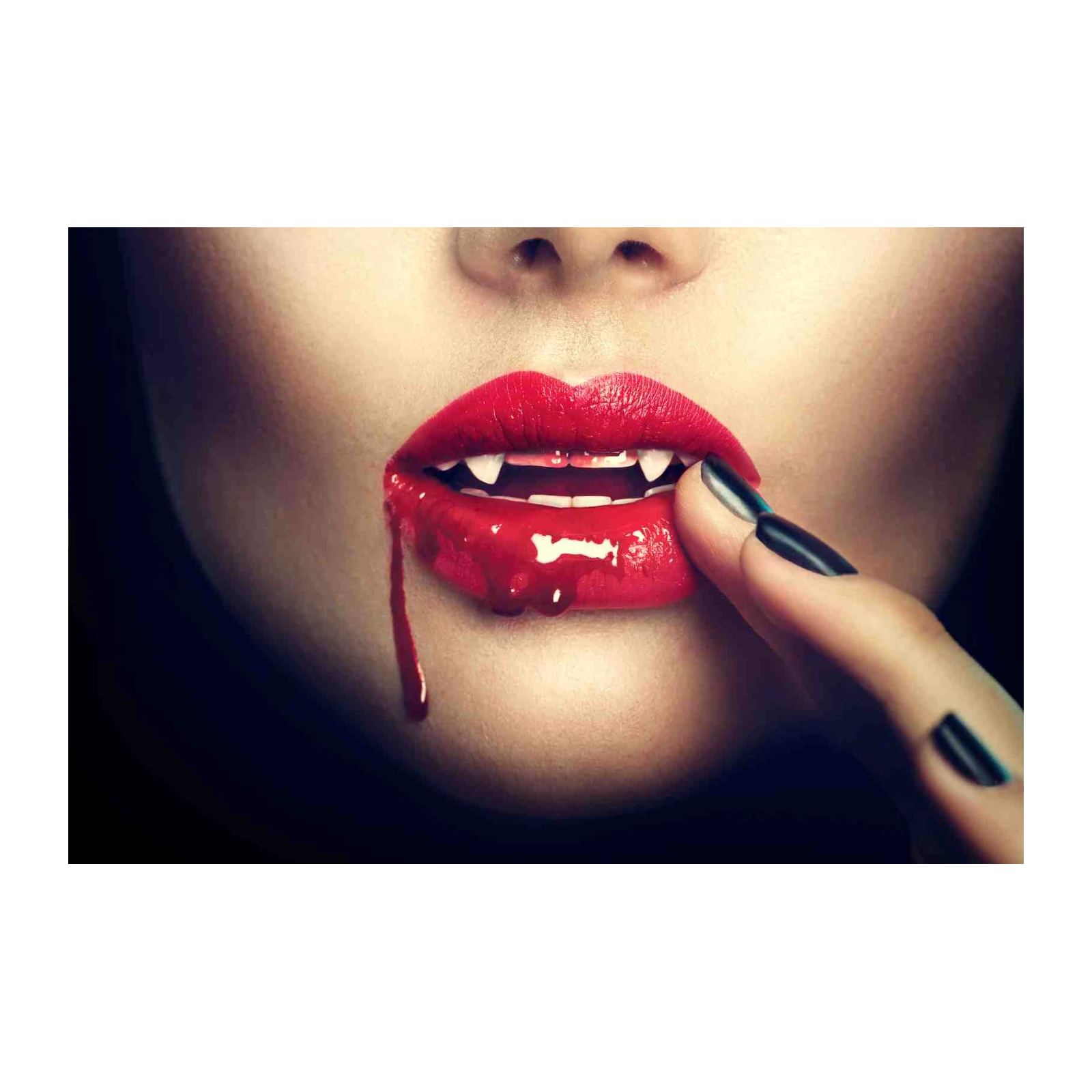 Vampire Kiss Gothic Red Lips Wall Art