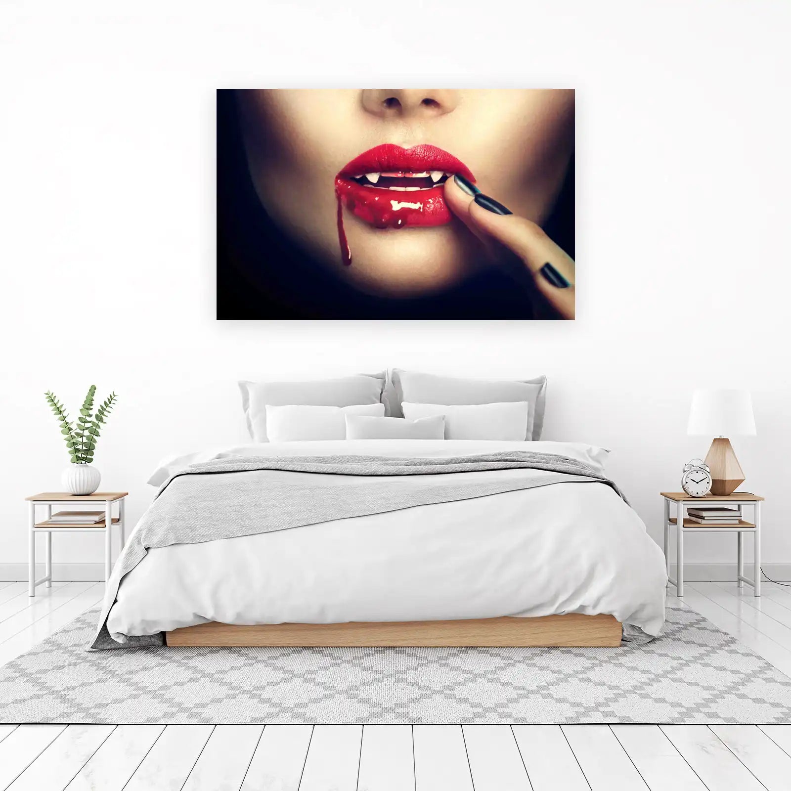 Vampire Kiss Gothic Red Lips Wall Art