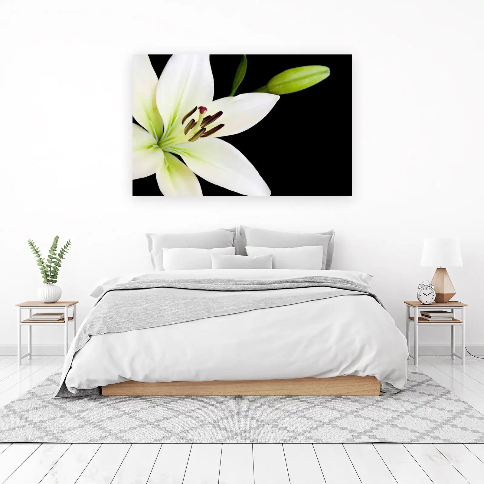 Elegant White Lily Floral Wall Art