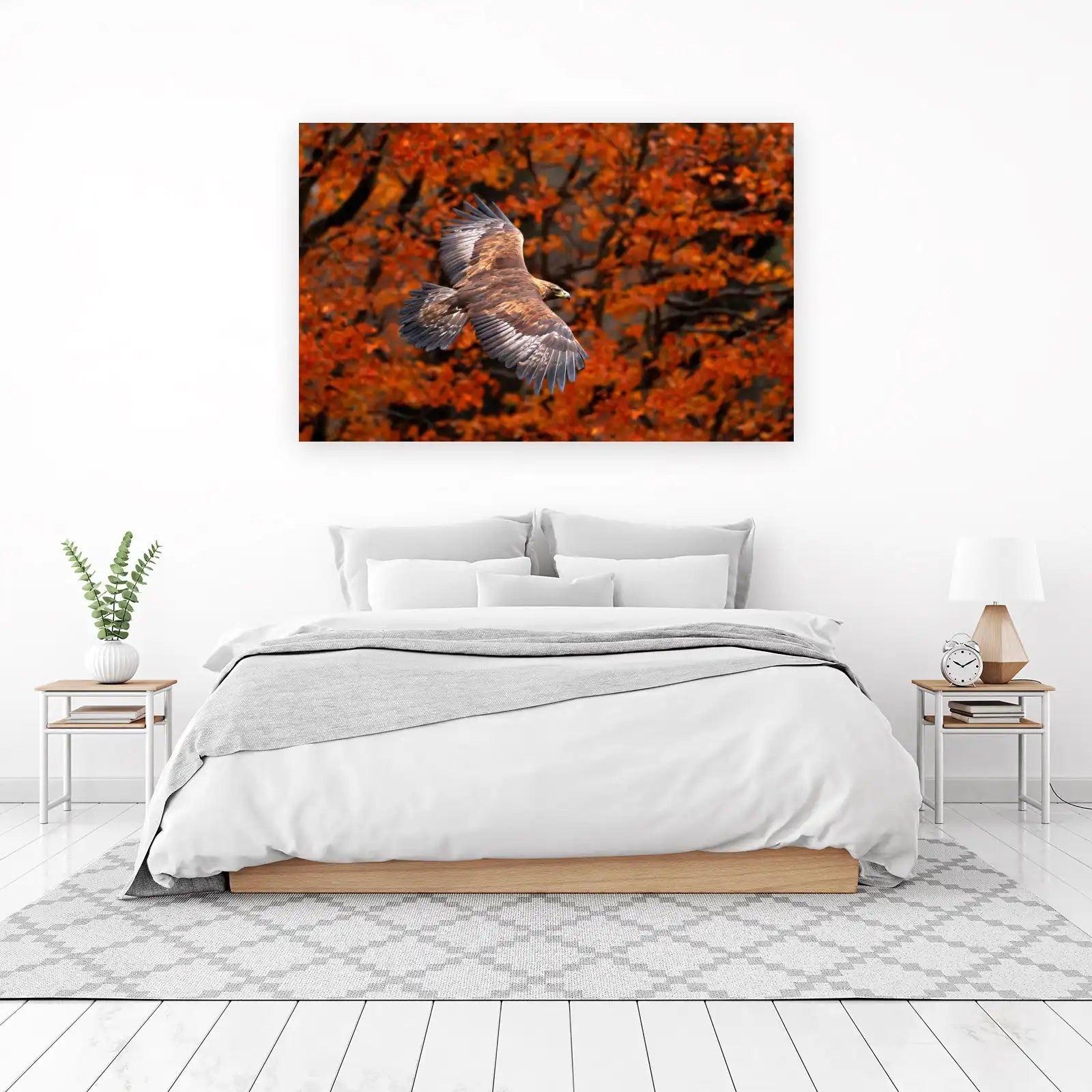 Majestic Eagle in Autumn Flight Wall Art