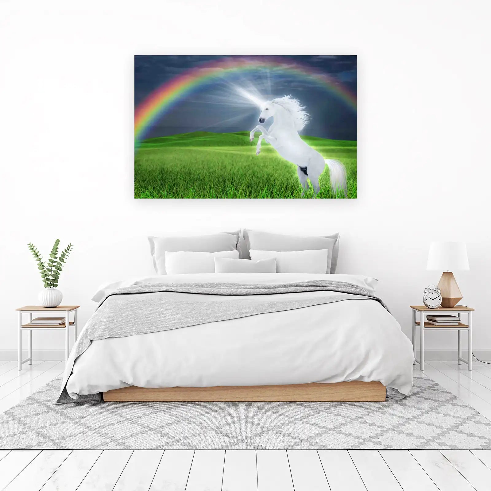 Magical Unicorn Rainbow Field Wall Art
