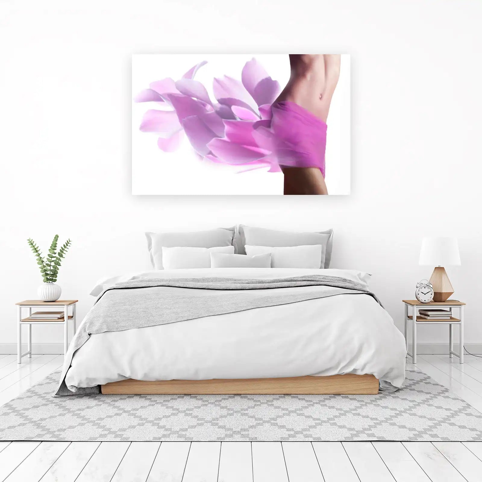 Serene Bloom Woman Silhouette Wall Art