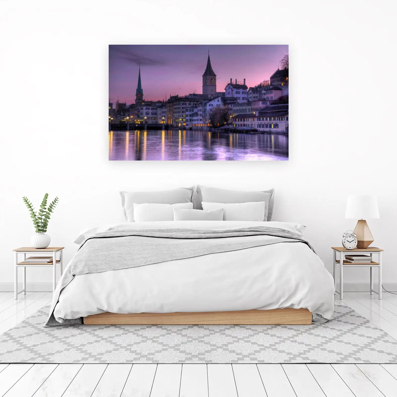 Zurich Cityscape Dusk Wall Art