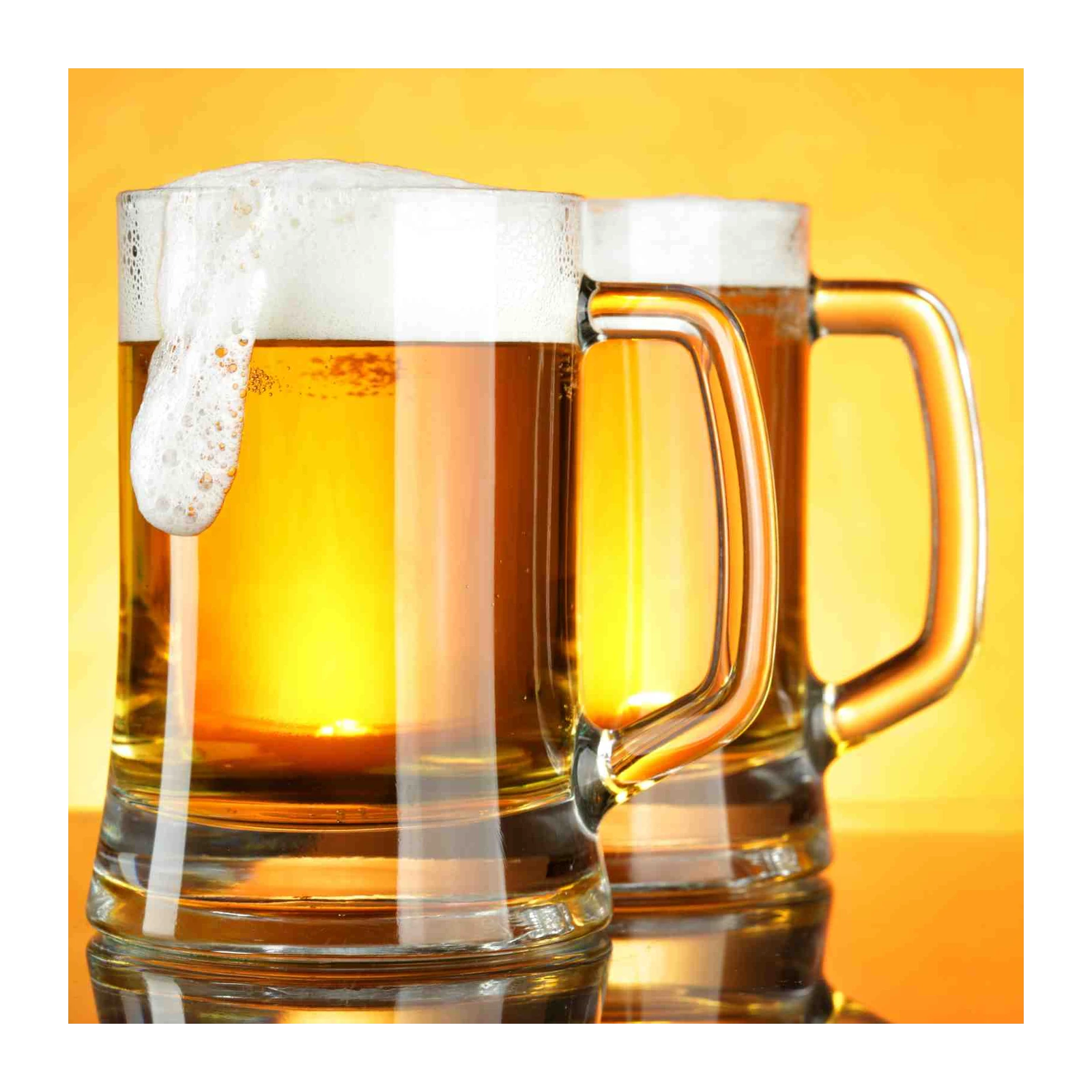 Frothy Beer Mugs Golden Glow Wall Art