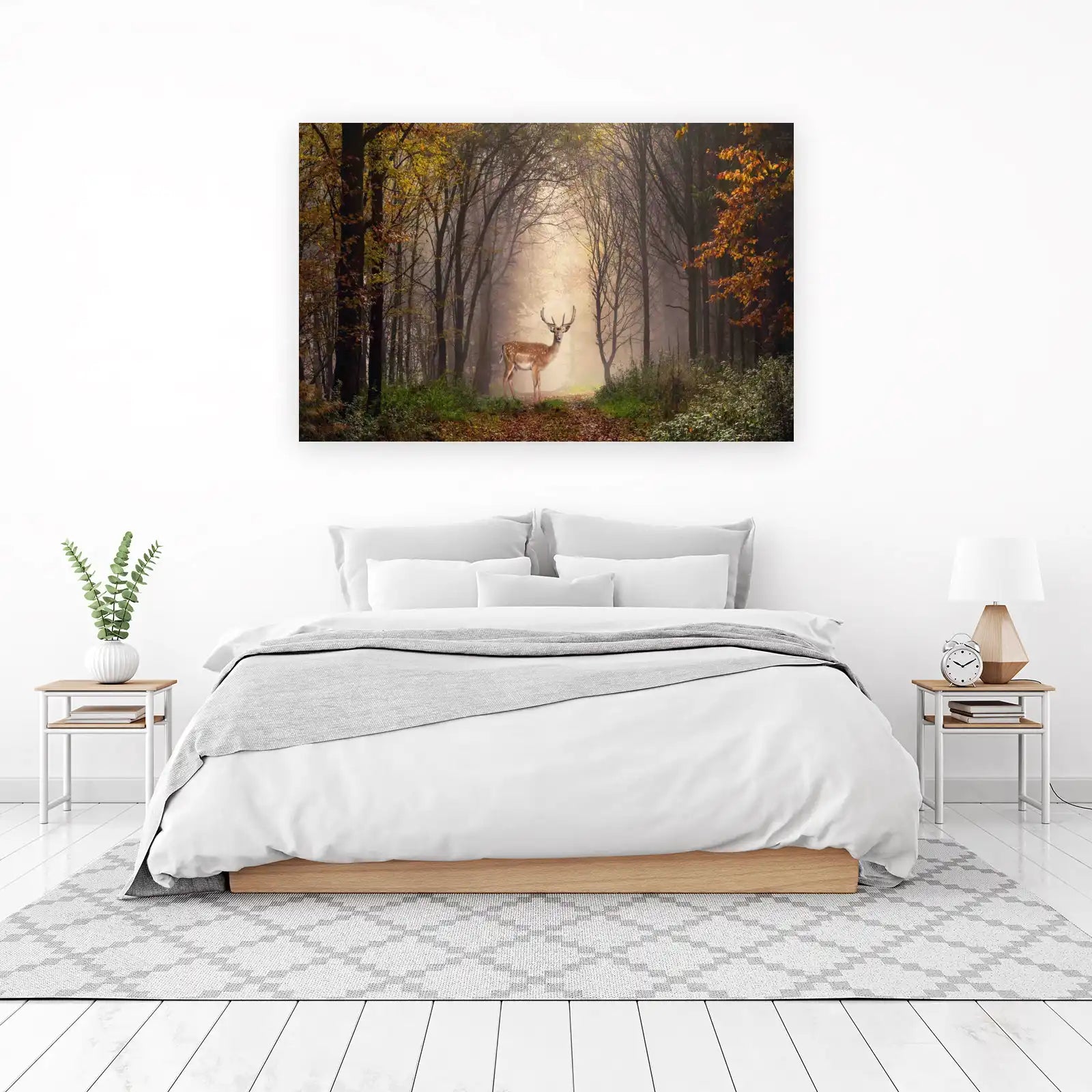 Majestic Deer Forest Scene Wall Art