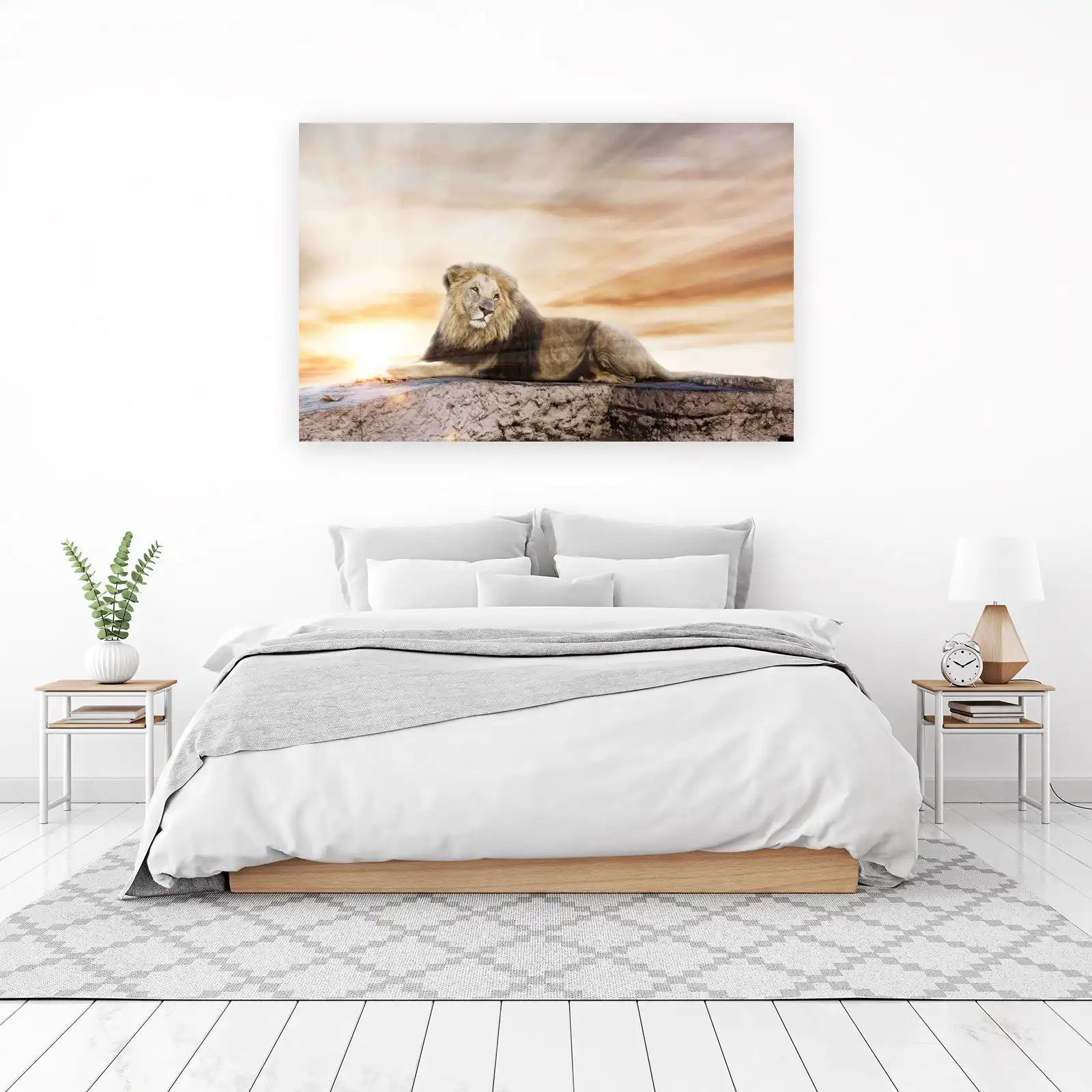 Majestic Lion Sunset Wildlife Wall Art