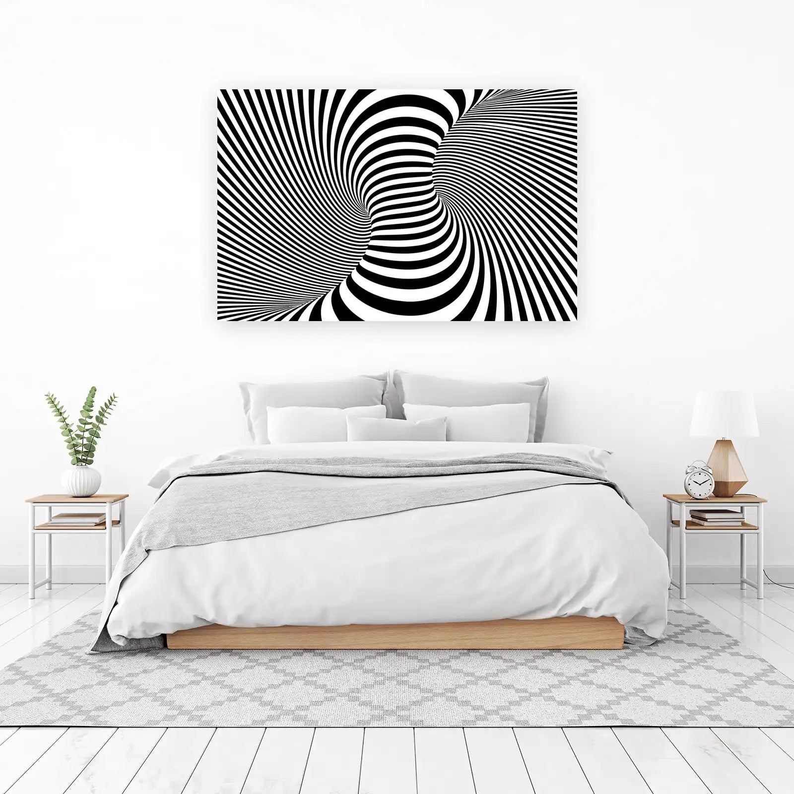 Optical Illusion Black & White Wall Art