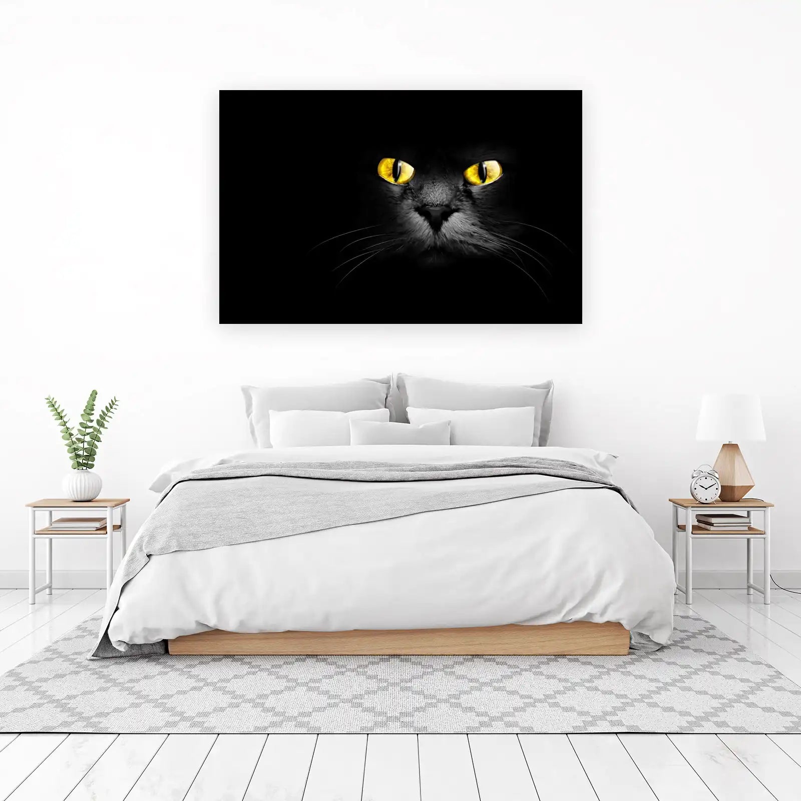 Mystic Black Cat Yellow Eyes Wall Art