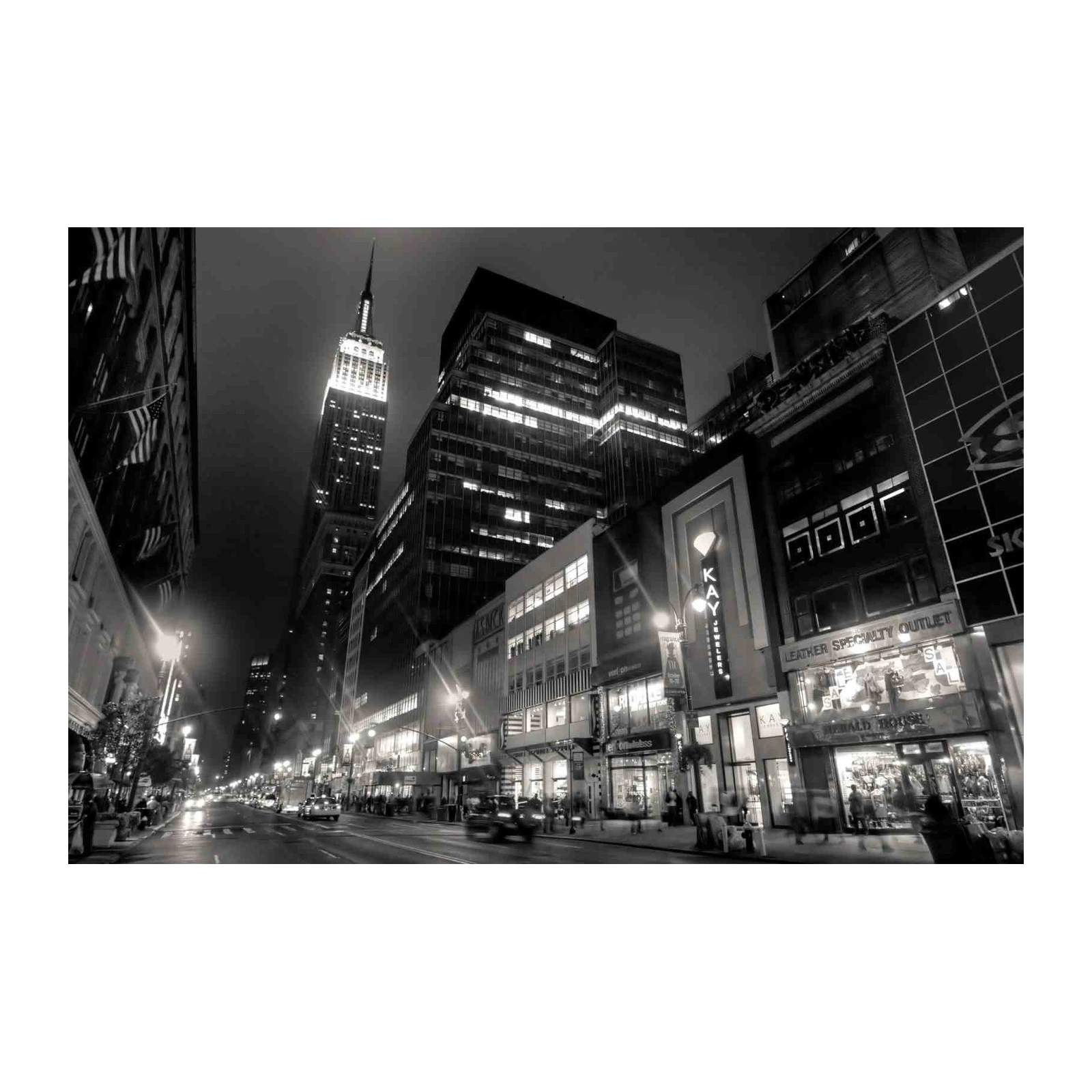 Empire State at Night B&W Wall Art