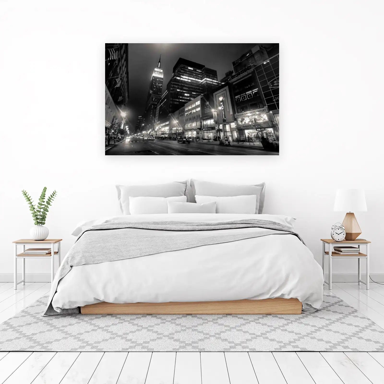 Empire State at Night B&W Wall Art