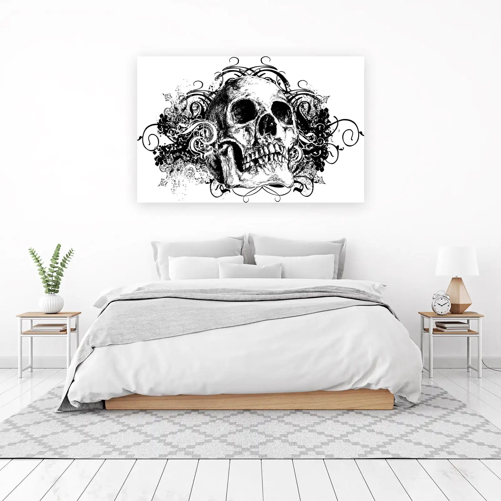 Gothic Skull Ornament Wall Art