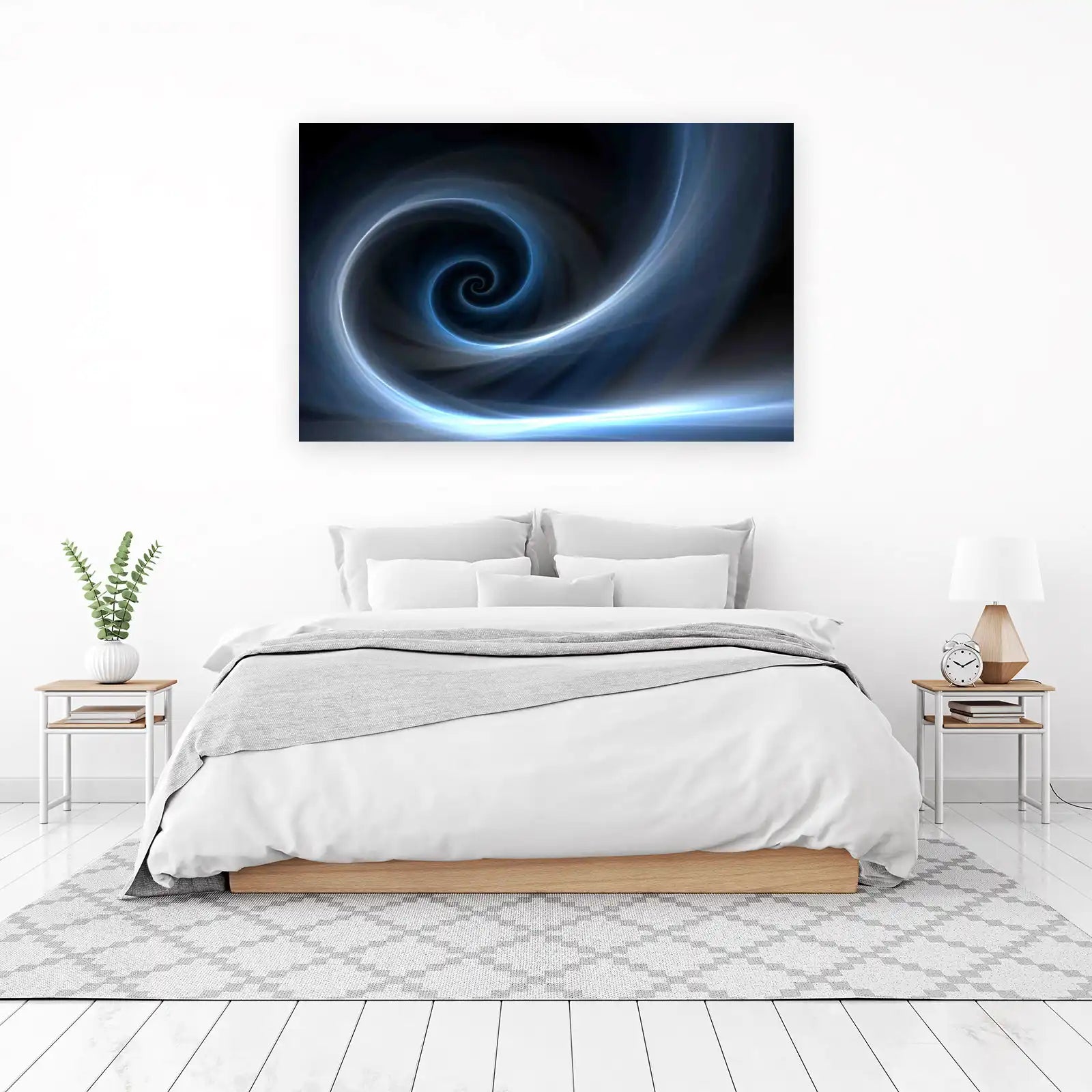 Mystic Blue Swirl Abstract Art Wall Art