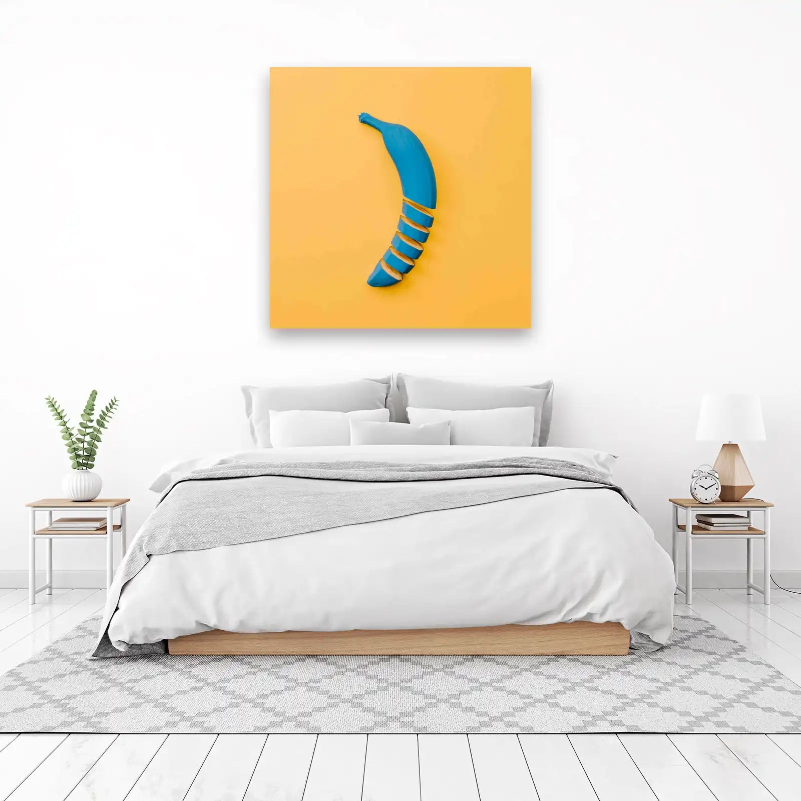 Vibrant Blue Banana Pop Art Wall Art