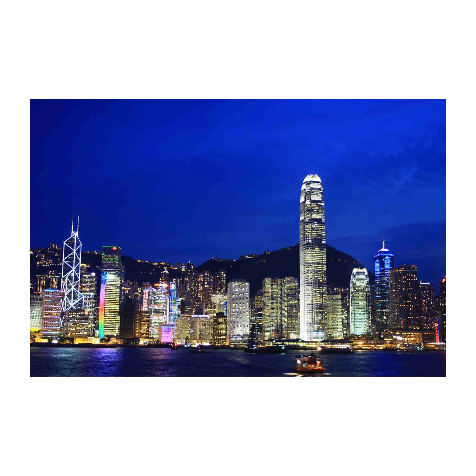 Hong Kong Skyline Night Cityscape Wall Art