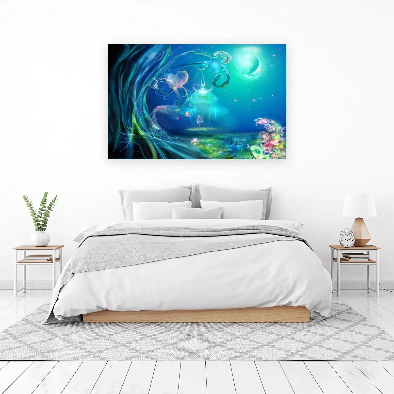 Enchanted Blue Dreamscape Abstract Wall Art