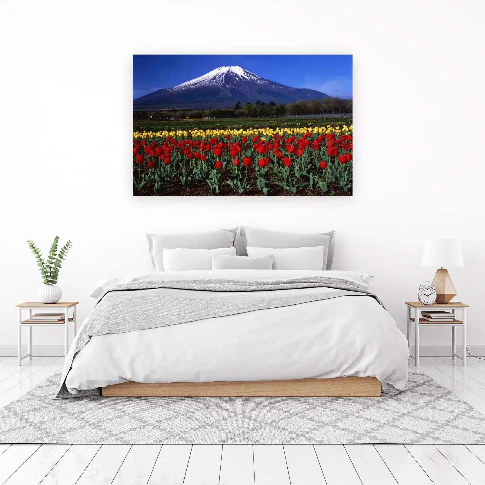 Mount Fuji Tulip Field Wall Art