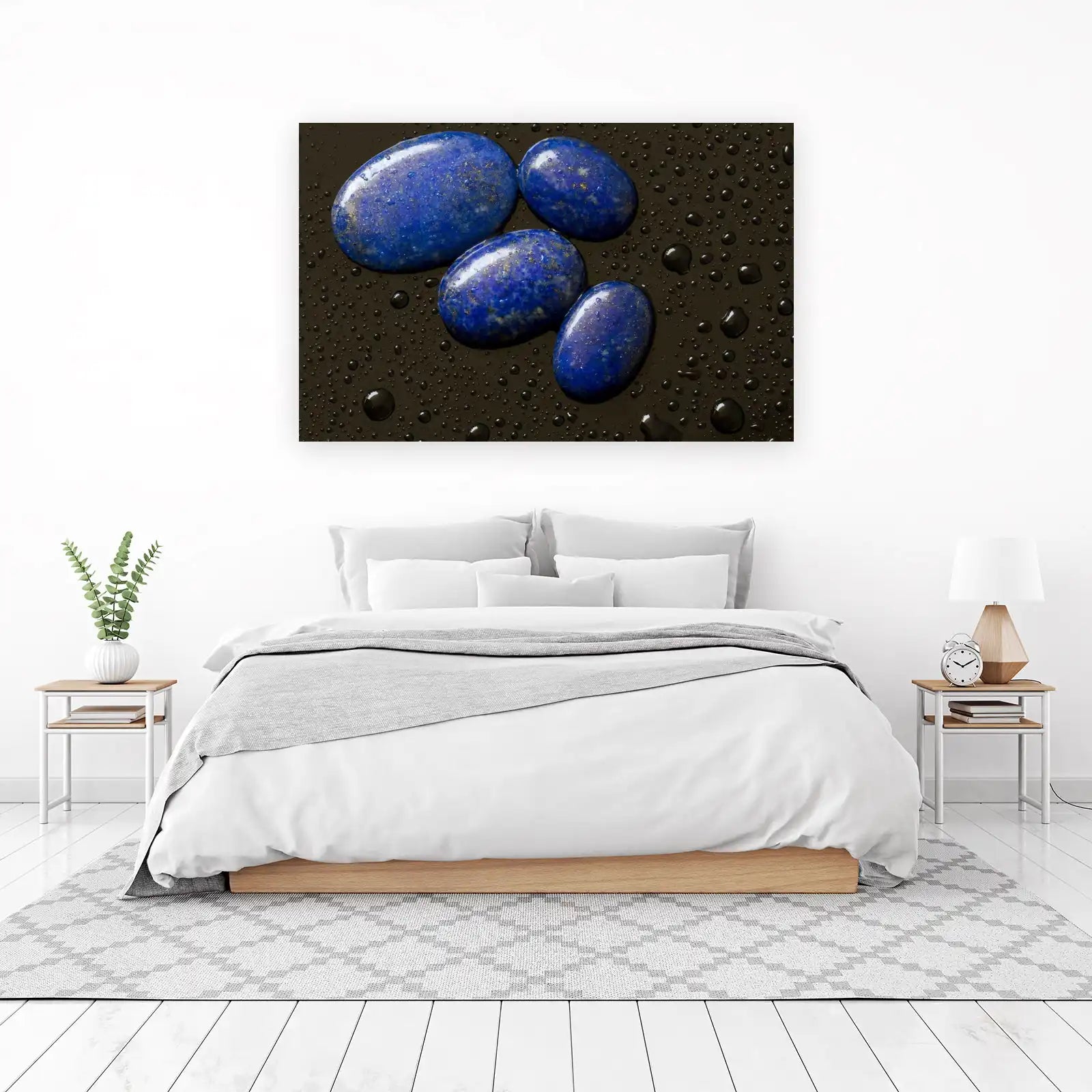 Lapis Lazuli Gemstone Abstract Blue Wall Art