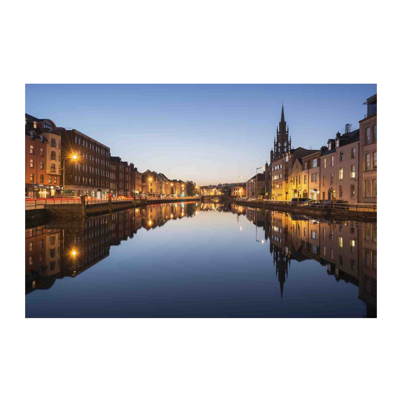Cityscape River Reflections Wall Art