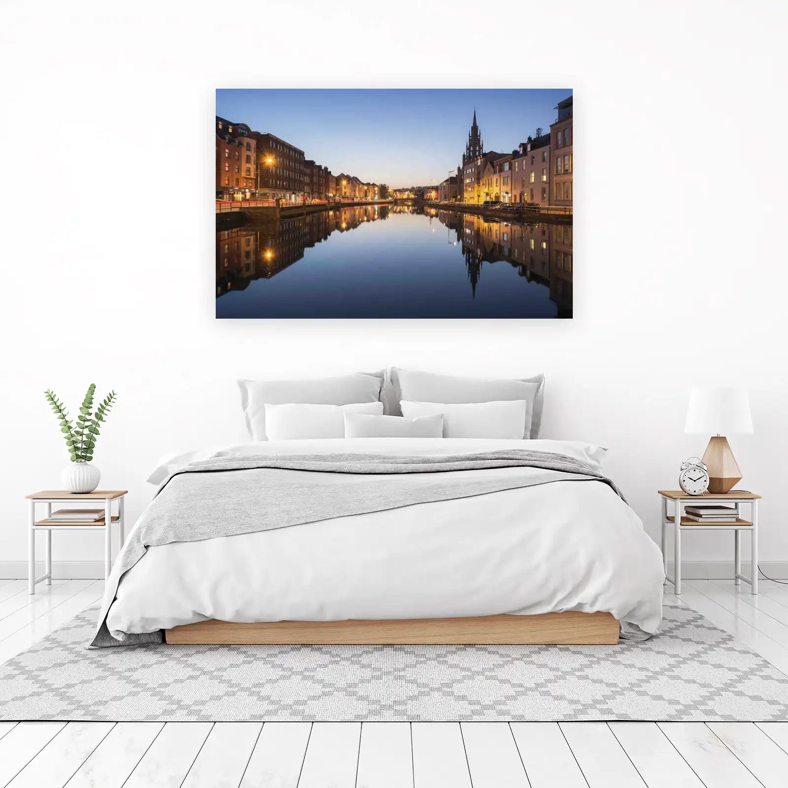 Cityscape River Reflections Wall Art