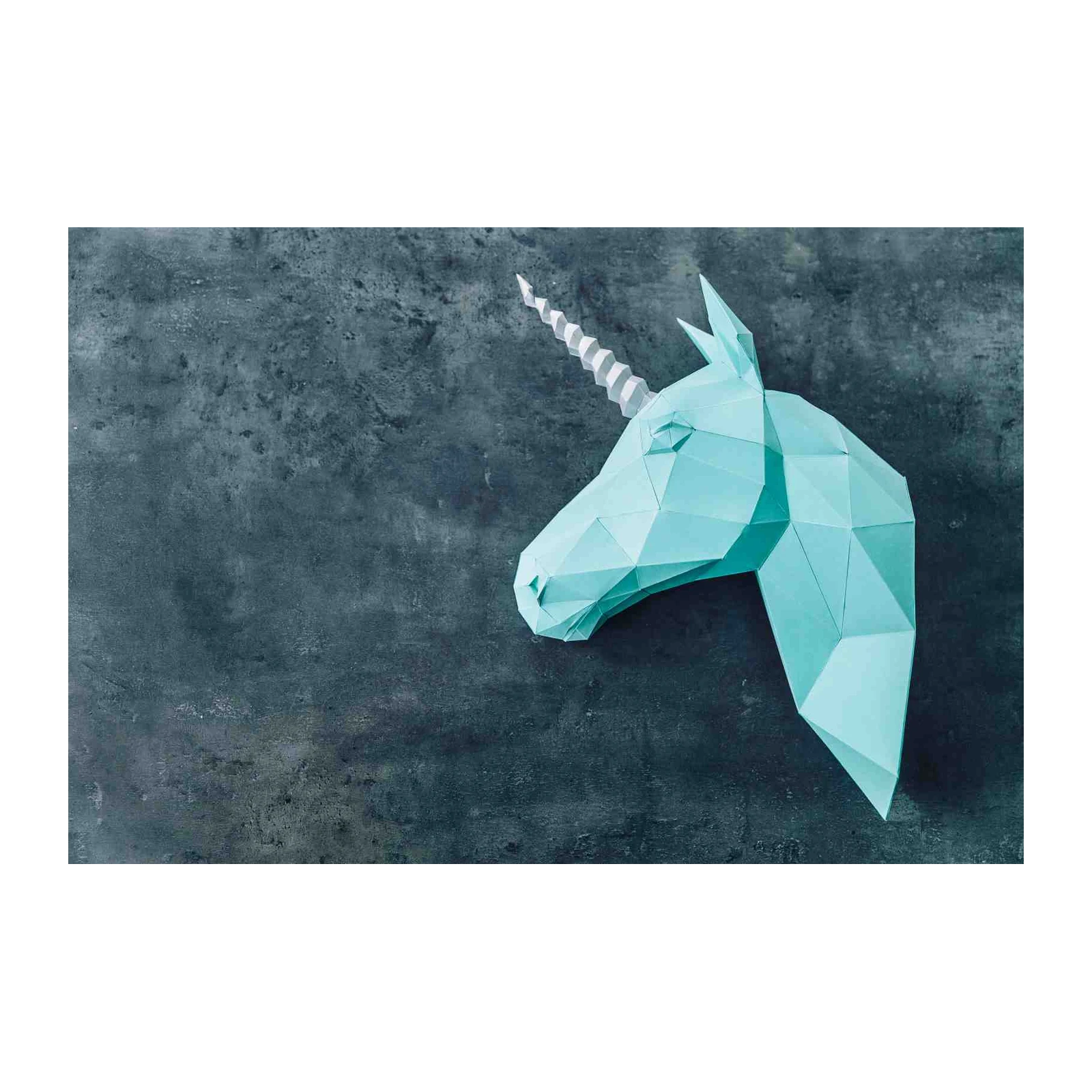 Geometric Teal Unicorn Wall Art Wall Art