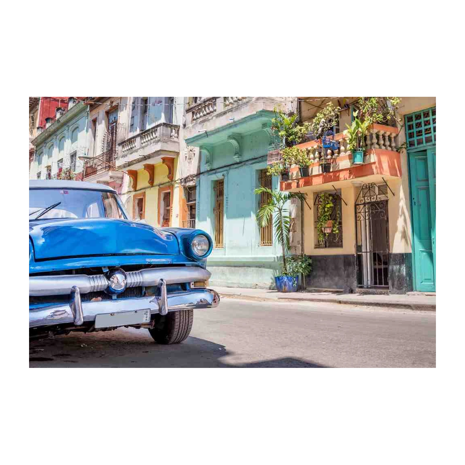 Vintage Havana Blue Car Wall Art