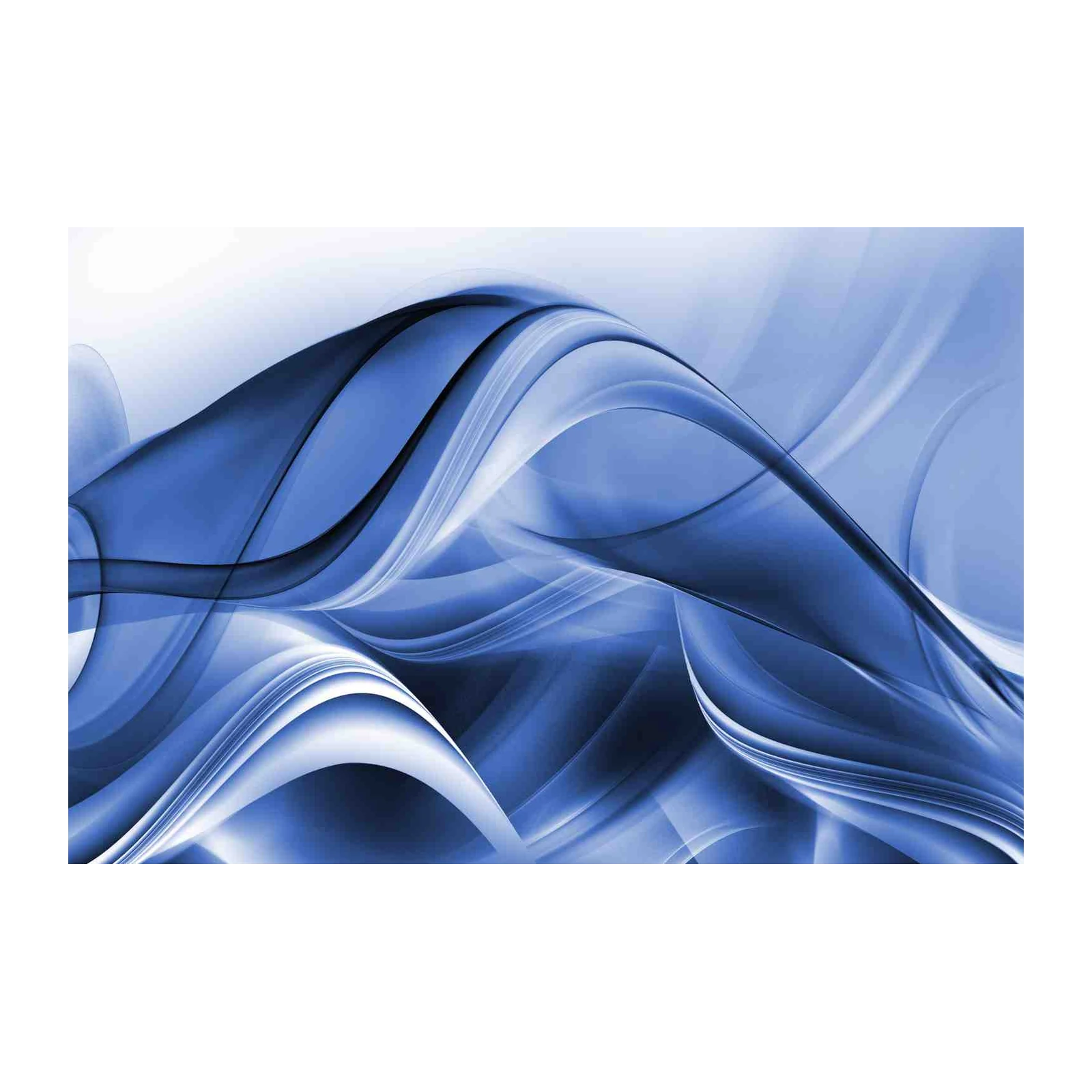 Abstract Blue Wave Flow Wall Art