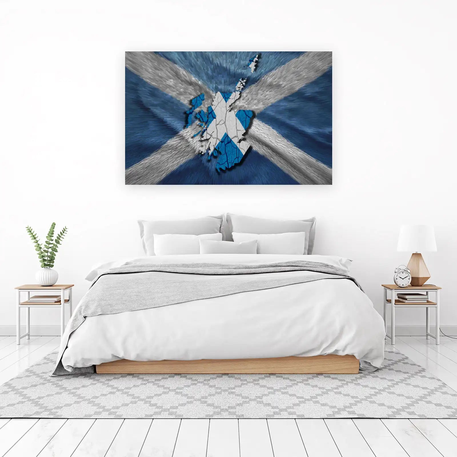 Scotland Flag Map Textured Wall Art