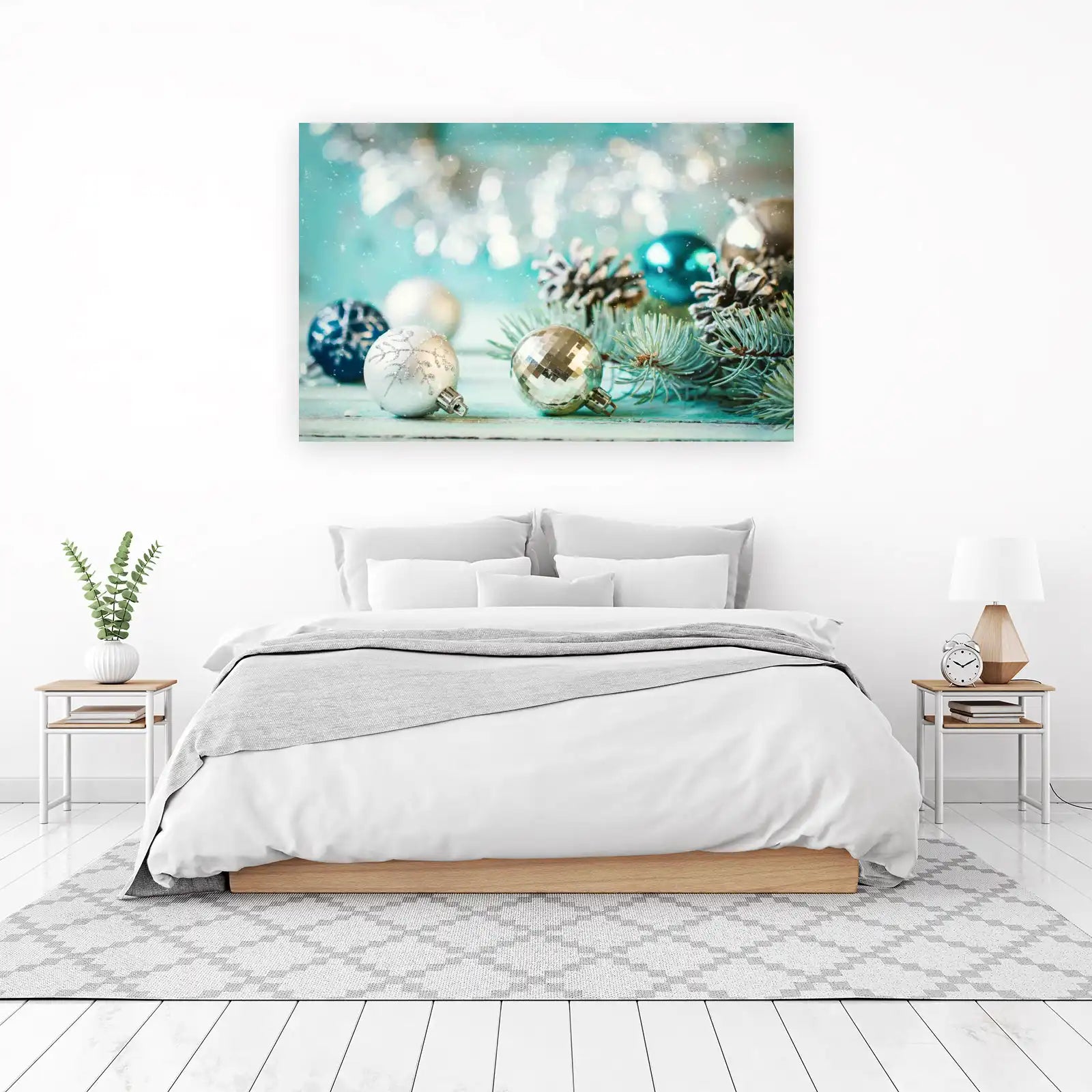 Festive Christmas Ornaments Holiday Wall Art