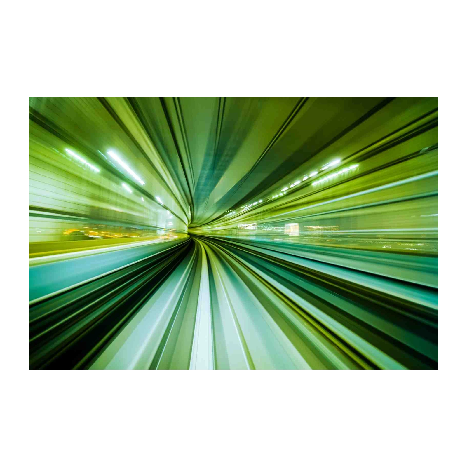 Modern Green Tunnel Speed Abstract Wall Art