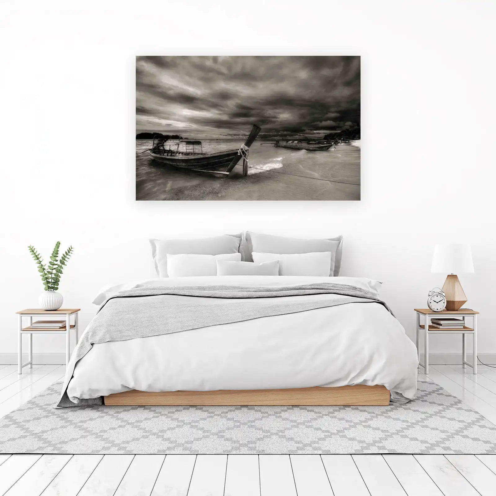Stormy Seas Longtail Boats Wall Art