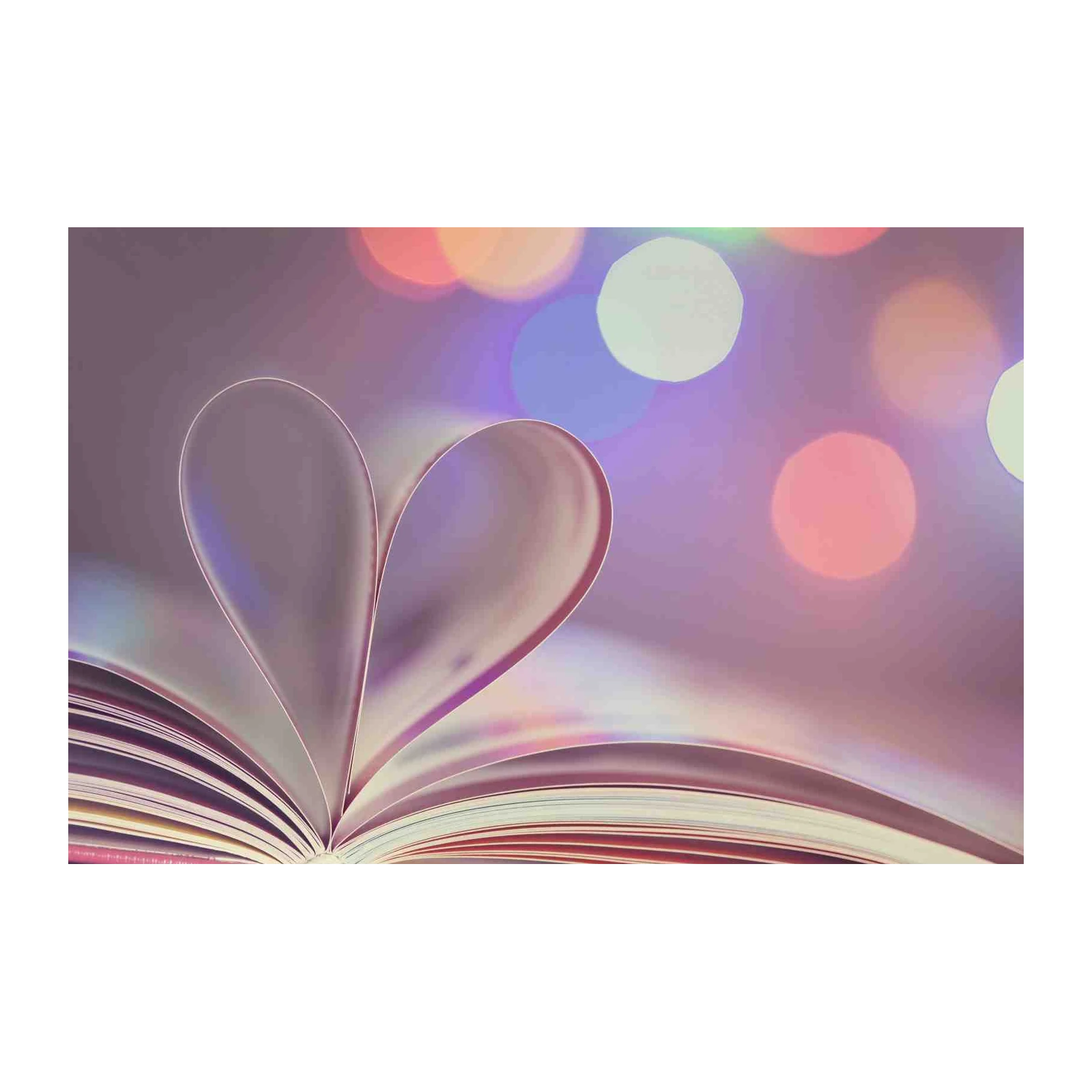 Love Story Heart Book Pages Wall Art