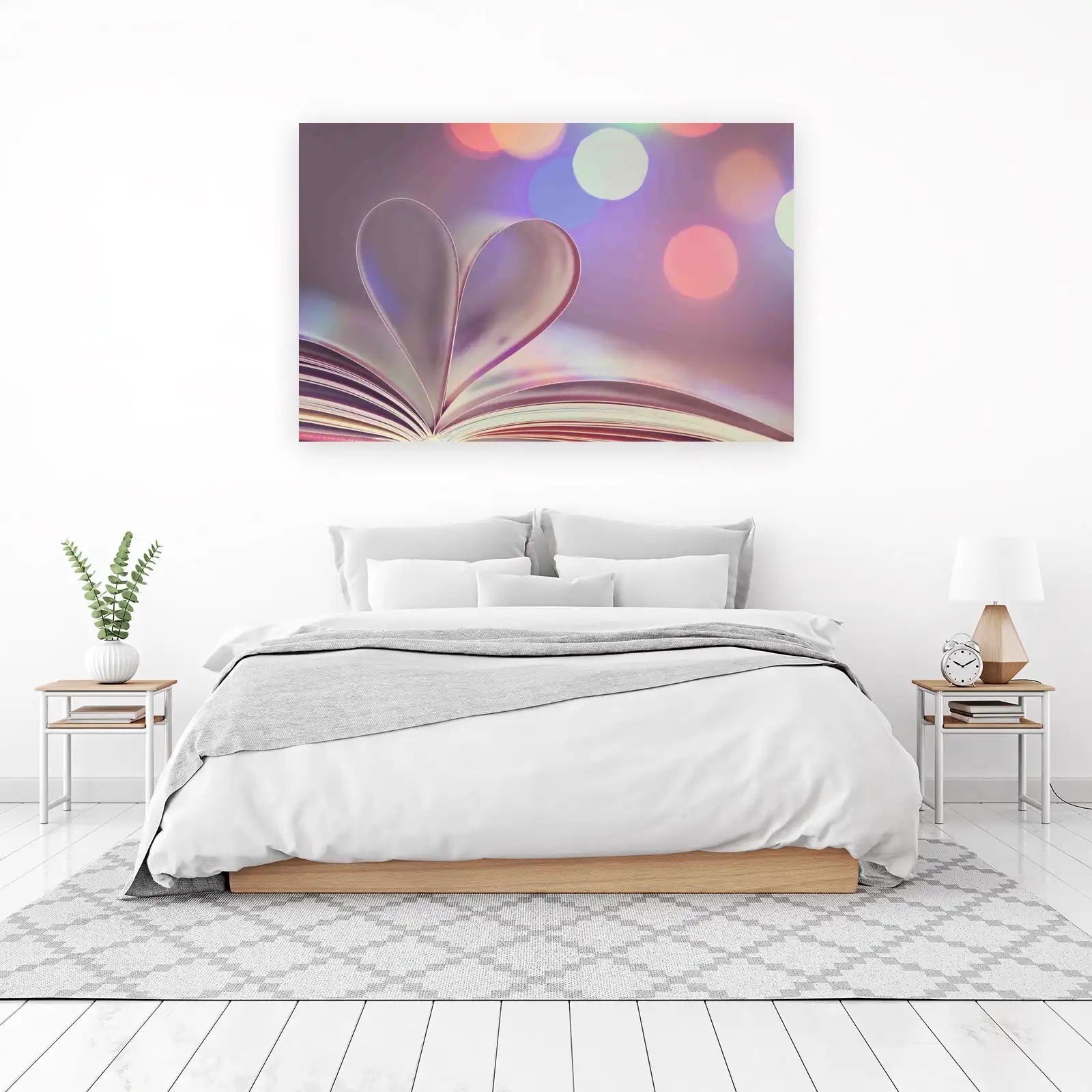 Love Story Heart Book Pages Wall Art