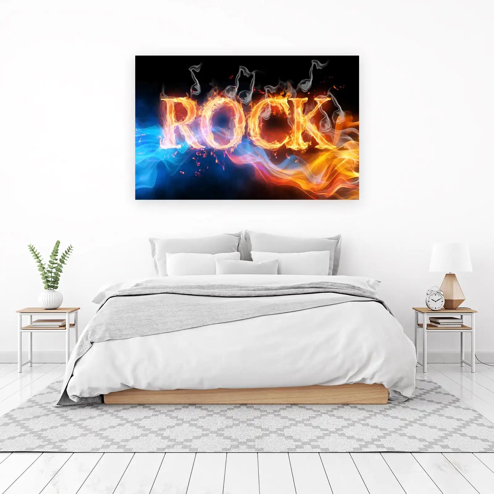 Fiery Rock Music Flames Wall Art
