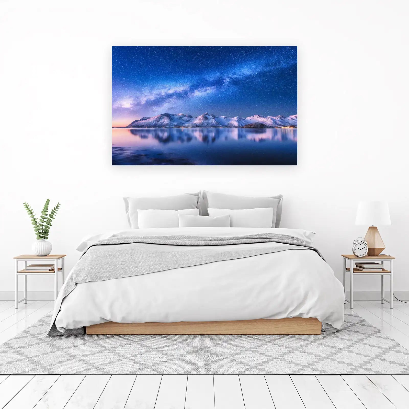 Milky Way Mountains Reflection Wall Art