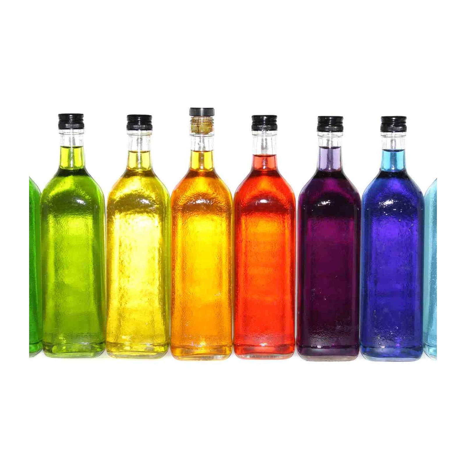 Vibrant Liquid Bottles Rainbow Wall Art
