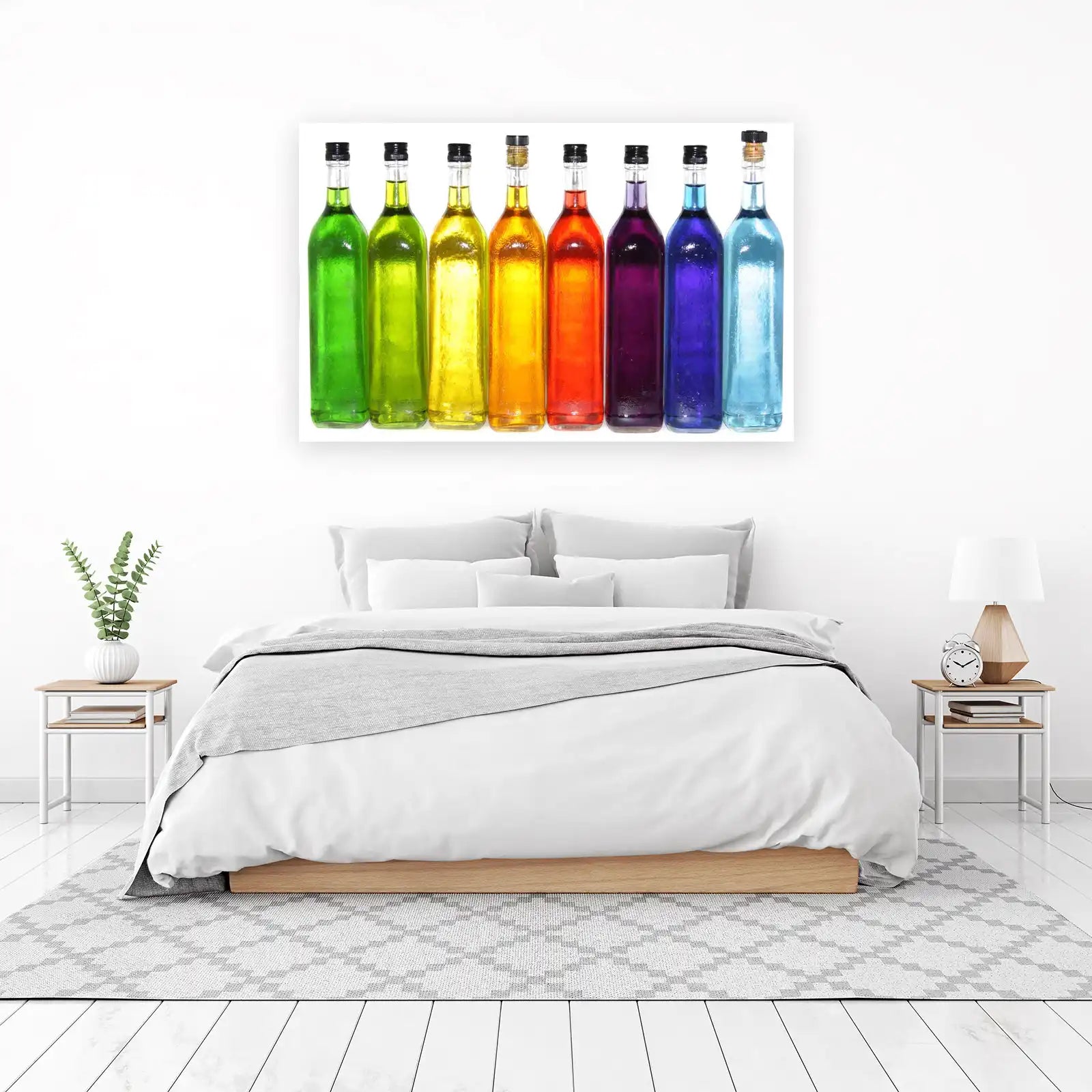 Vibrant Liquid Bottles Rainbow Wall Art