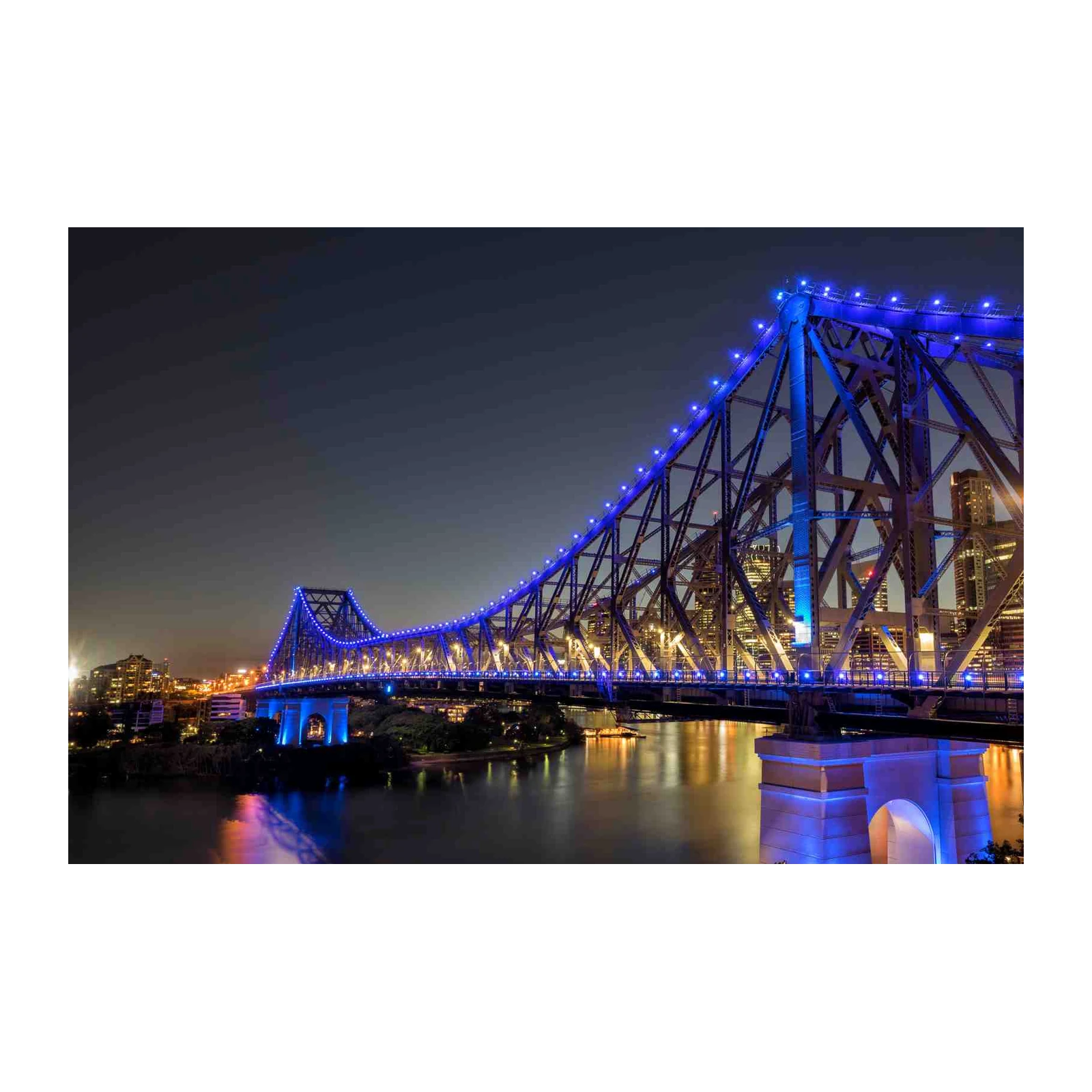 Majestic Blue Bridge Cityscape Wall Art