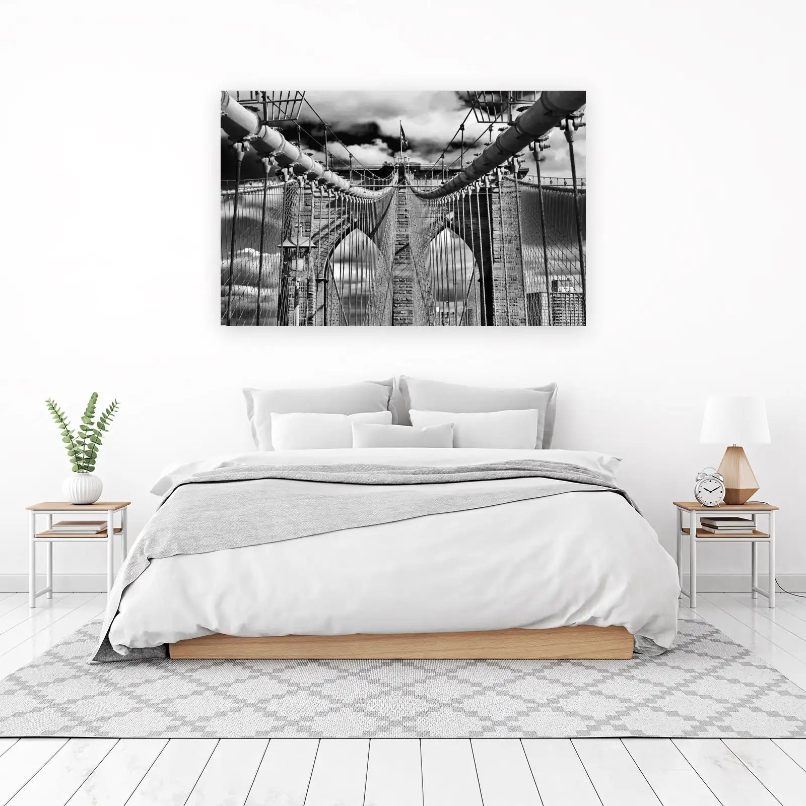 Iconic Brooklyn Bridge NYC Black & White Wall Art