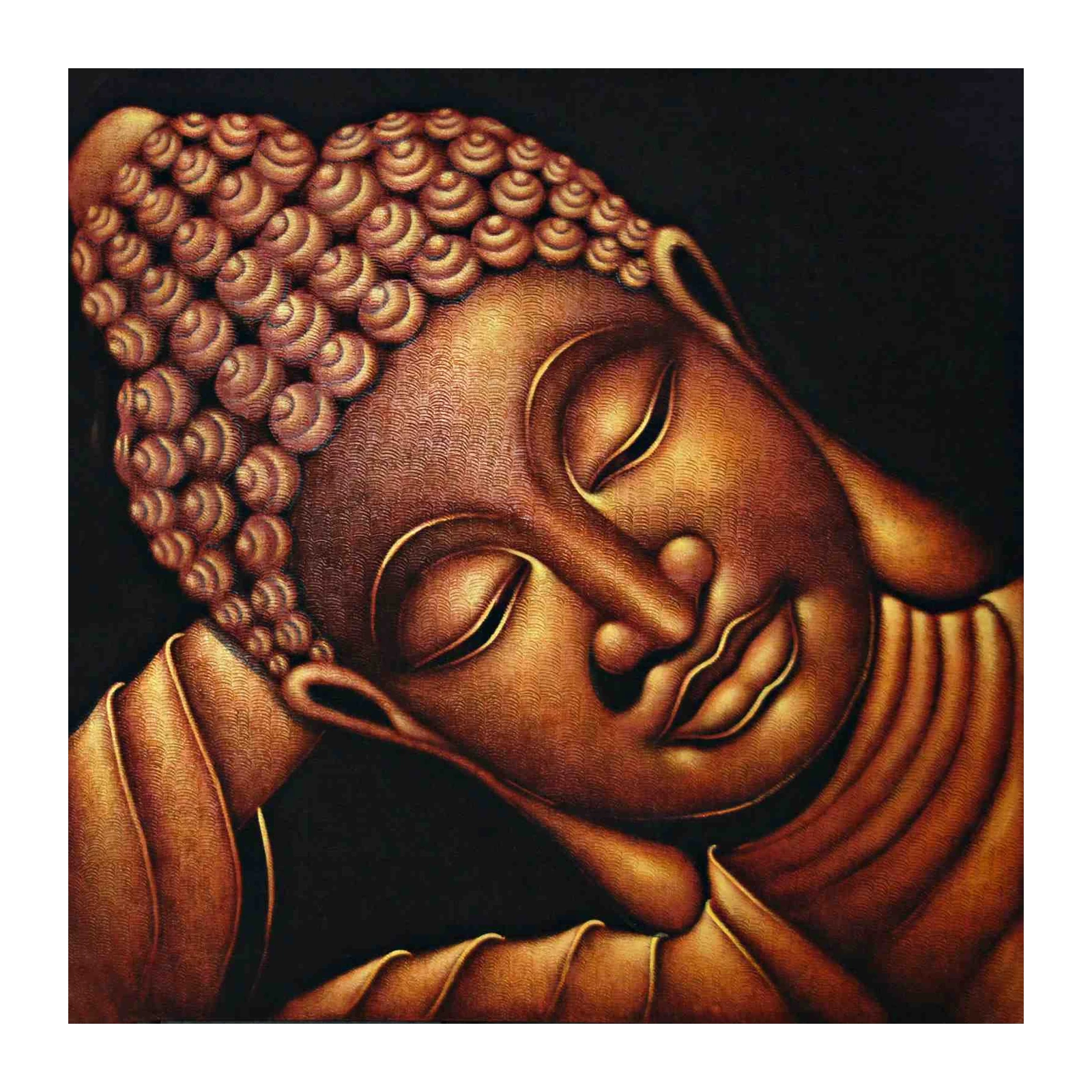 Serene Buddha Sleeping Face Wall Art Wall Art