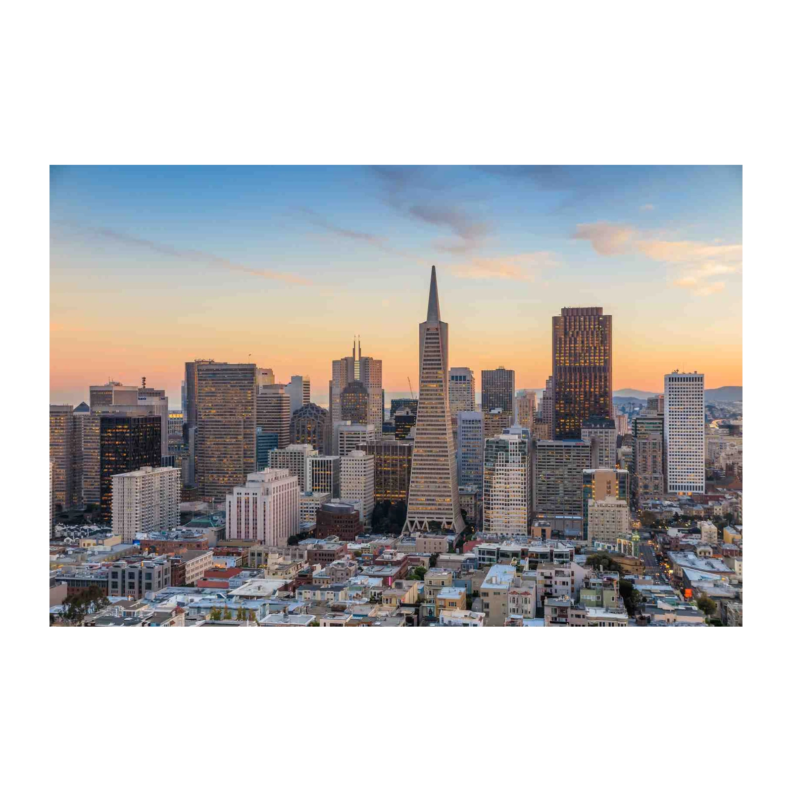 San Francisco Skyline Sunset Wall Art