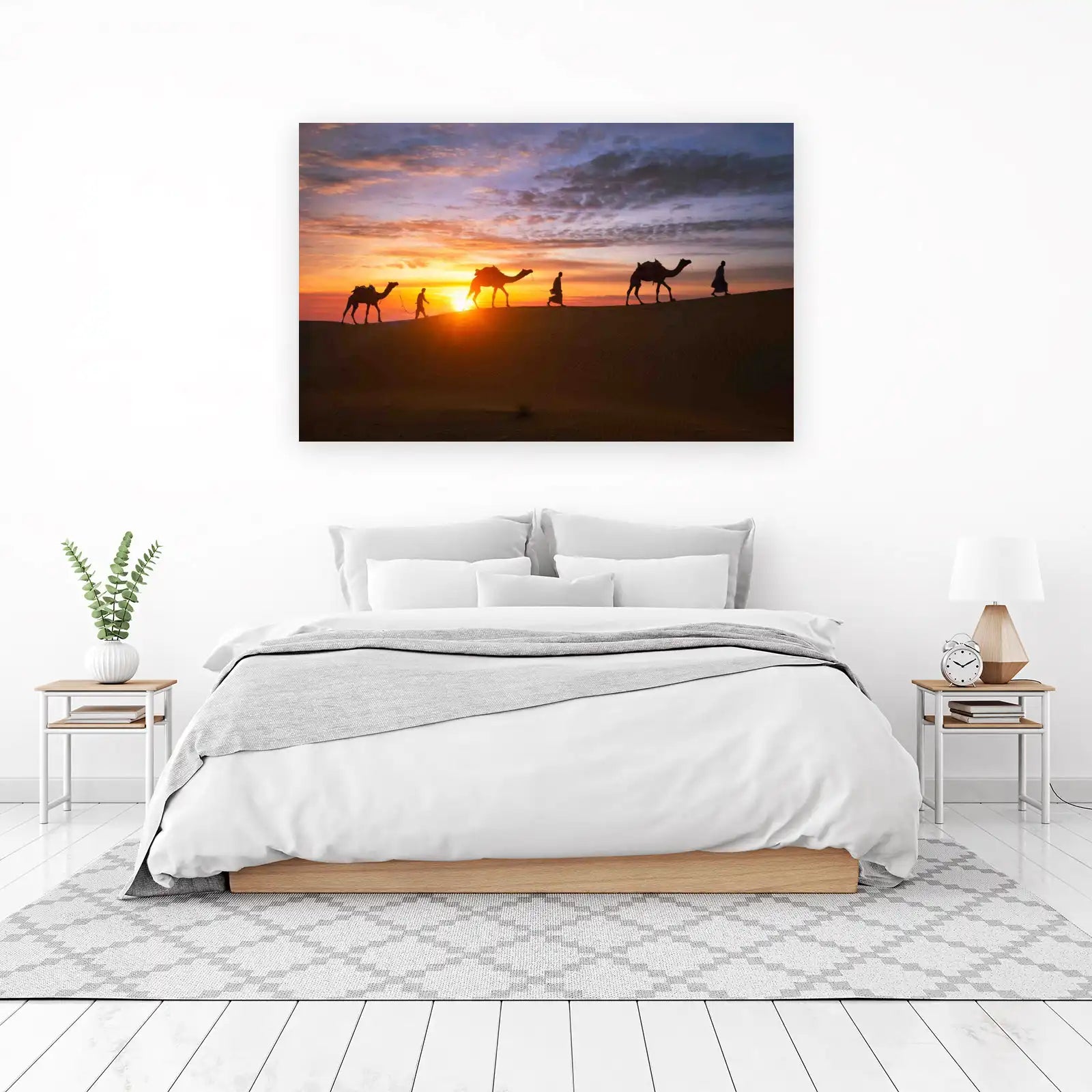 Desert Caravan Sunset Camel Ride Wall Art