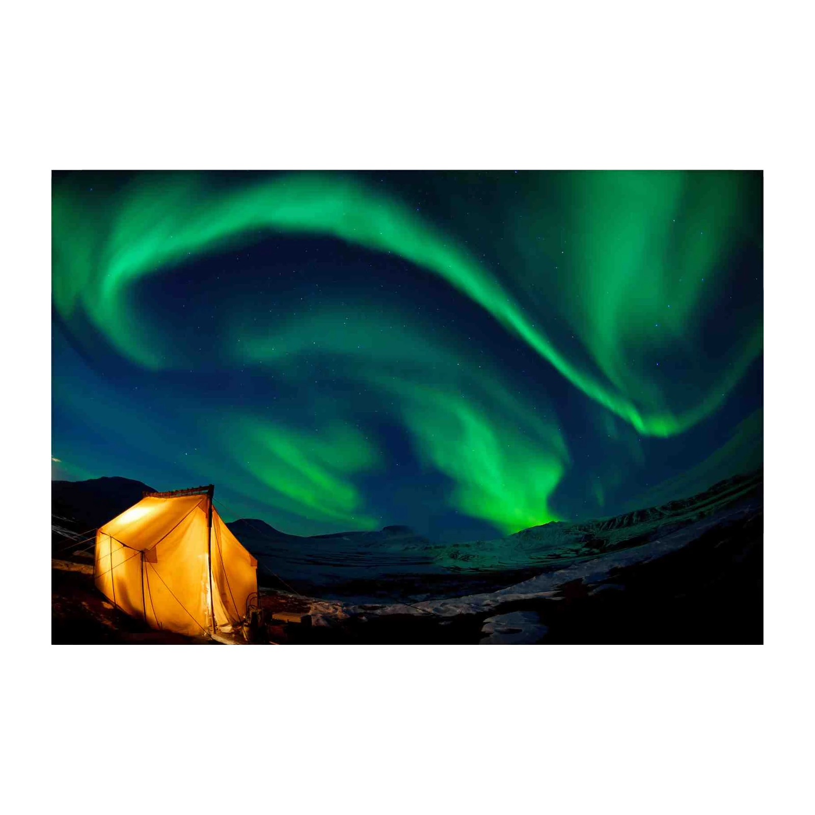 Enchanting Aurora Borealis Camping Wall Art