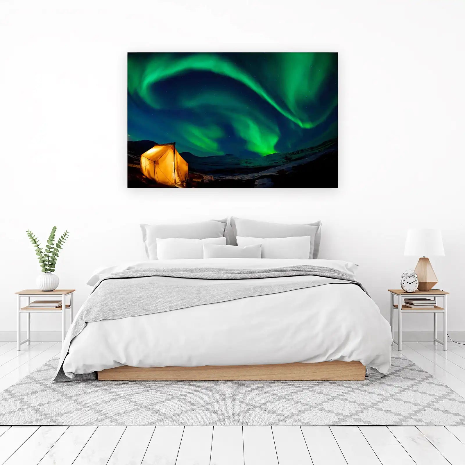 Enchanting Aurora Borealis Camping Wall Art