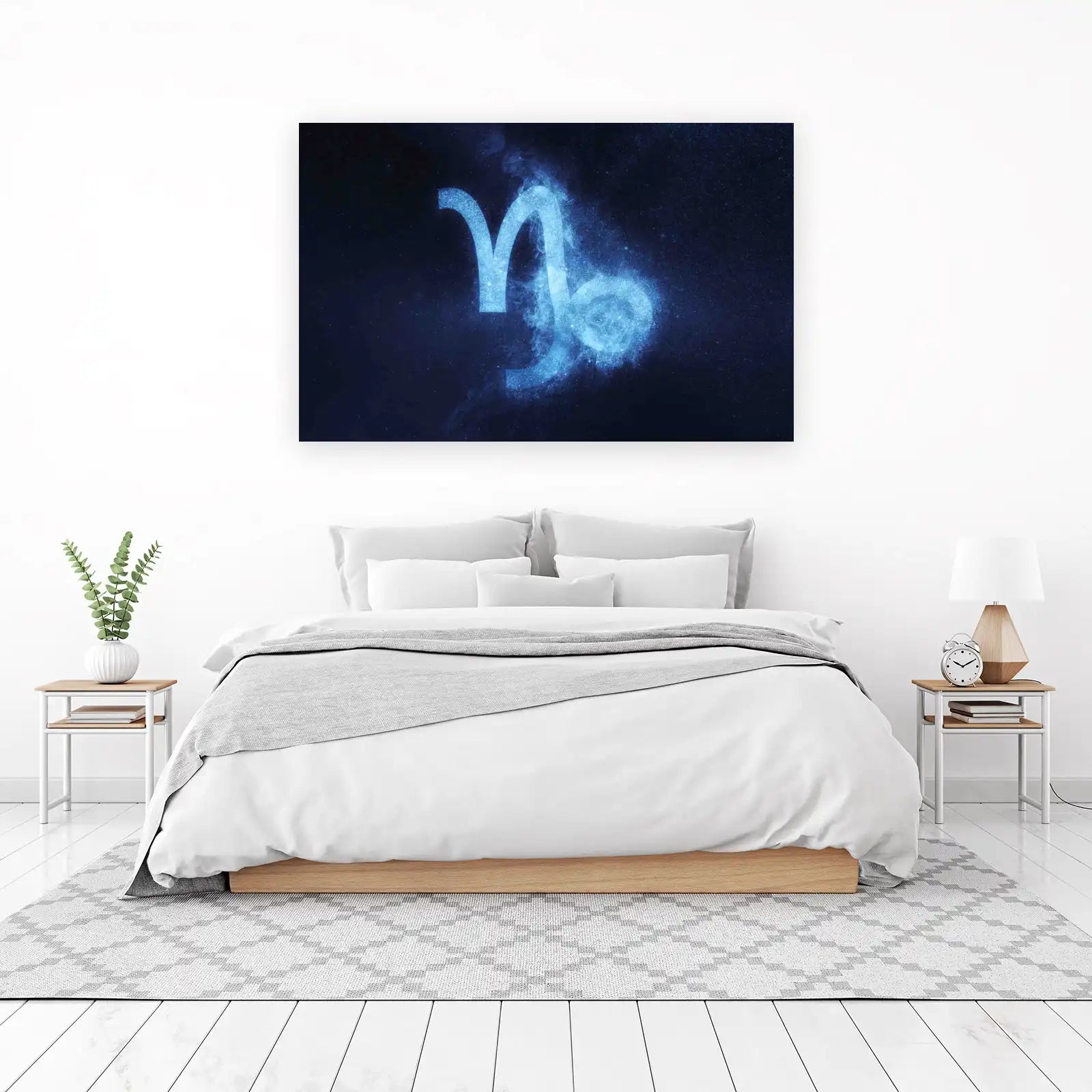 Cosmic Capricorn Zodiac Symbol Wall Art