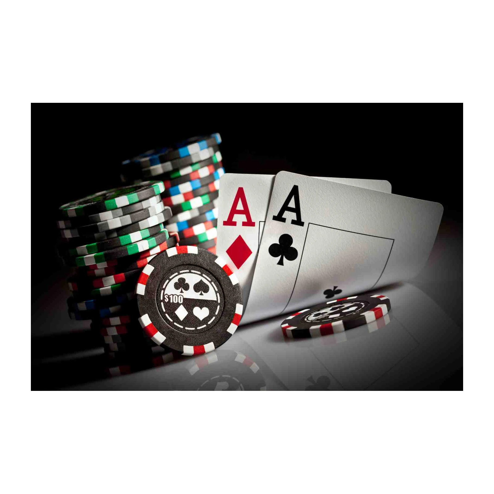 Ace of Spades & Poker Chips Wall Art