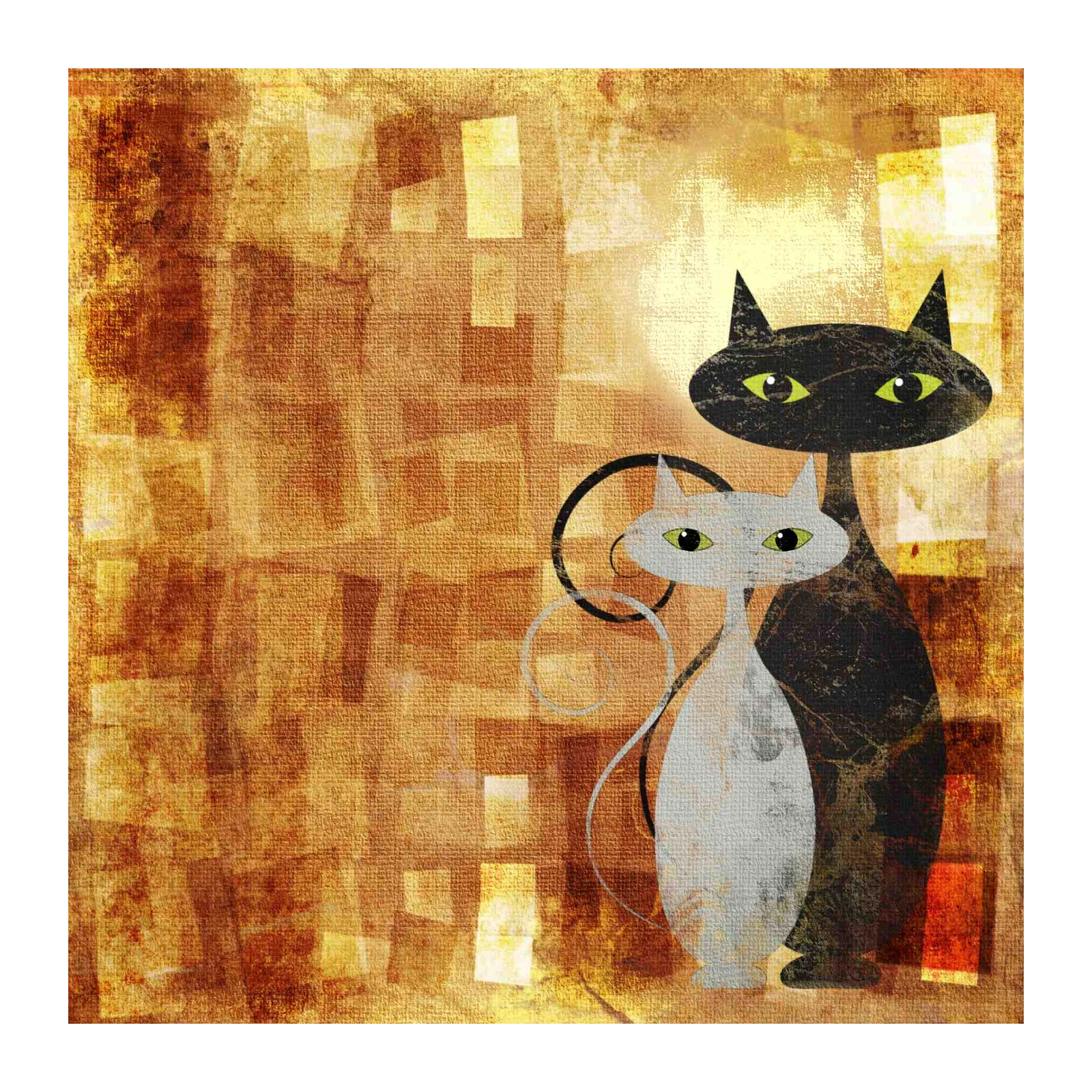 Retro Feline Friends Wall Art