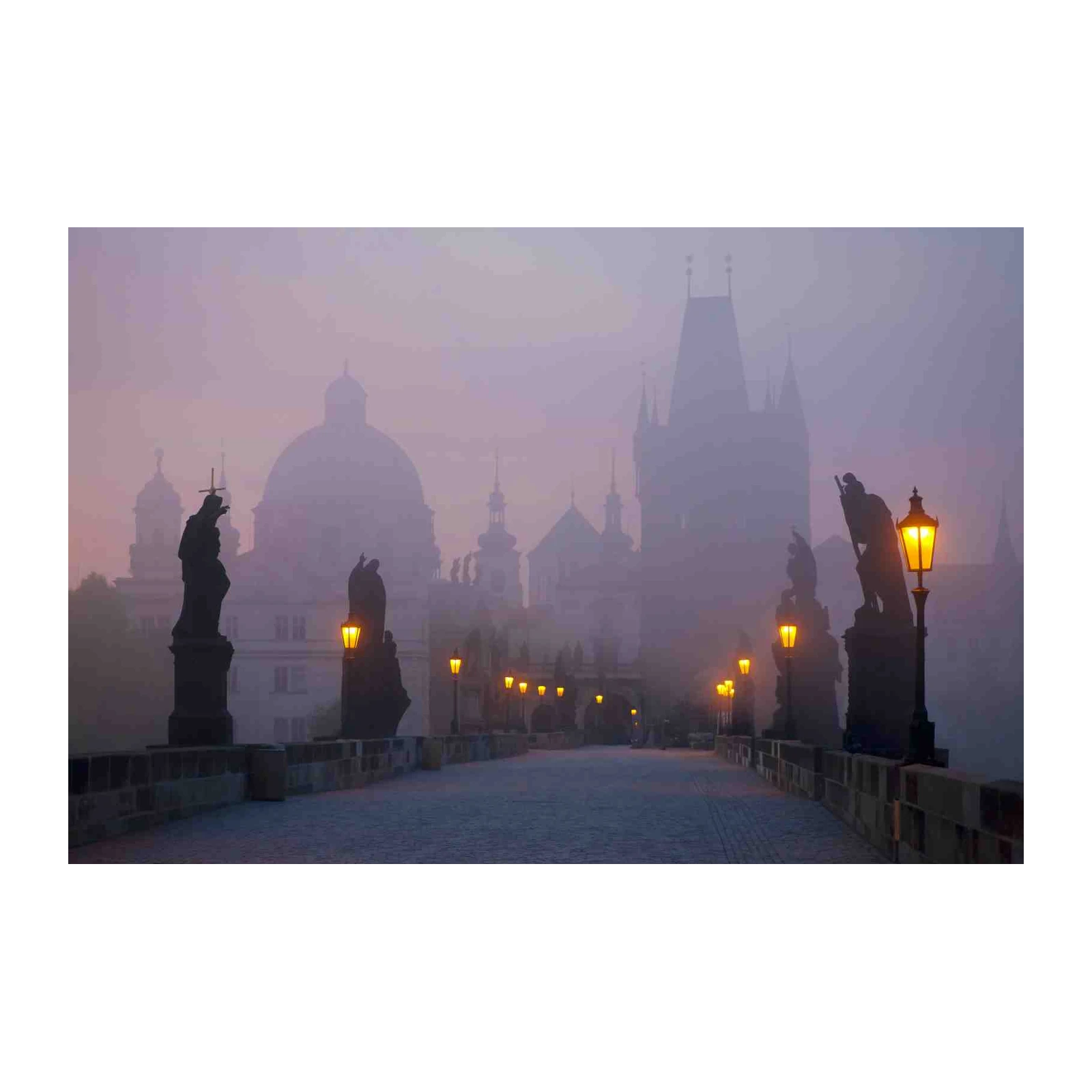 Misty Prague Charles Bridge Dusk Wall Art