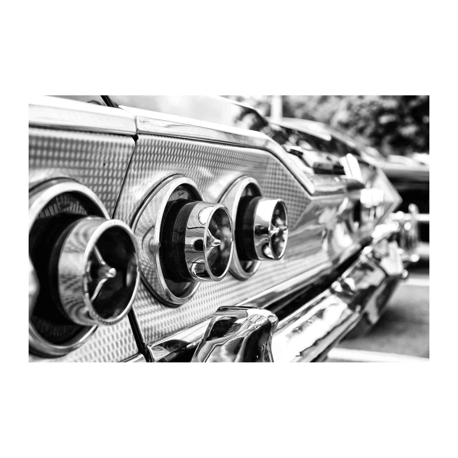 Vintage Chrome Classic Car Tail Light Wall Art