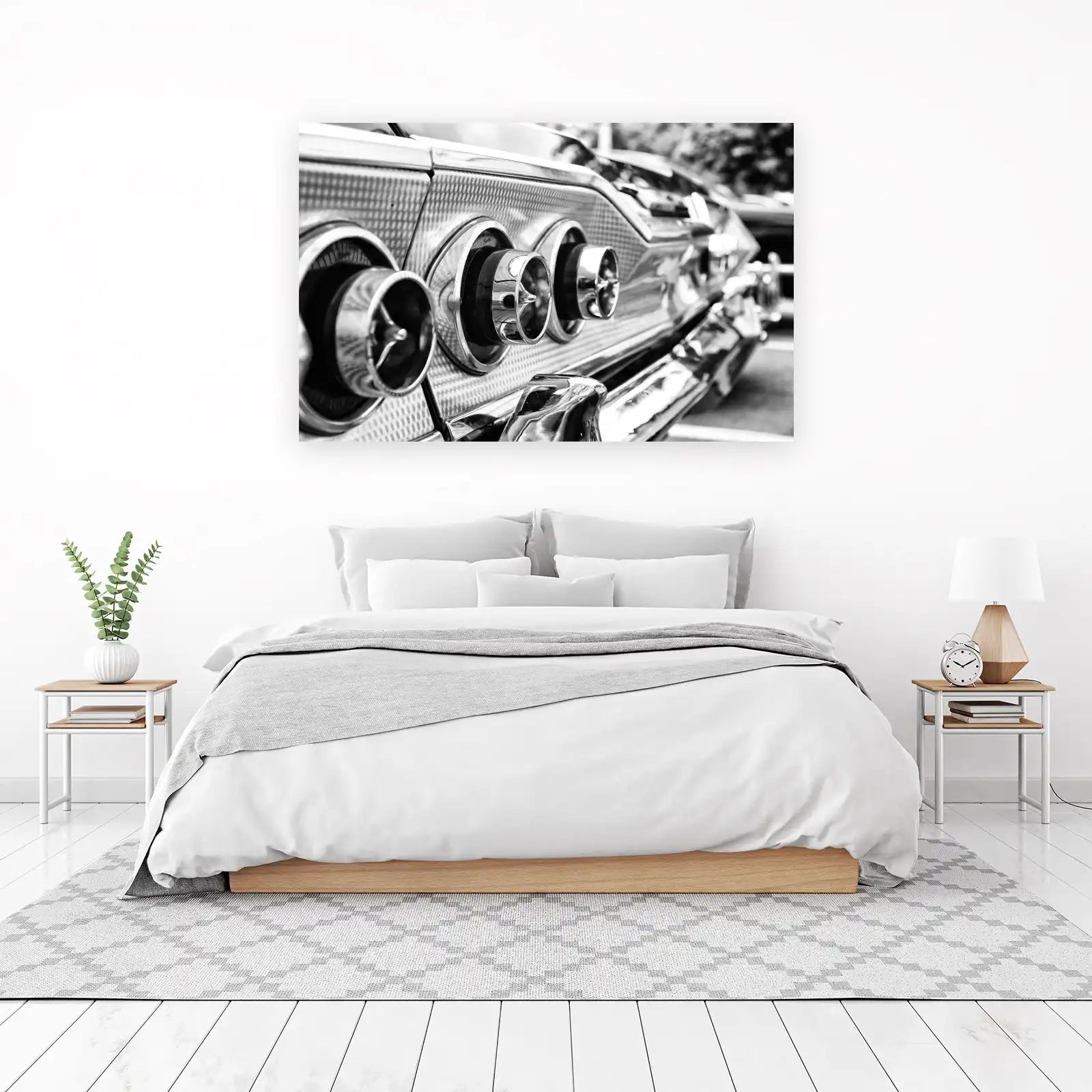 Vintage Chrome Classic Car Tail Light Wall Art