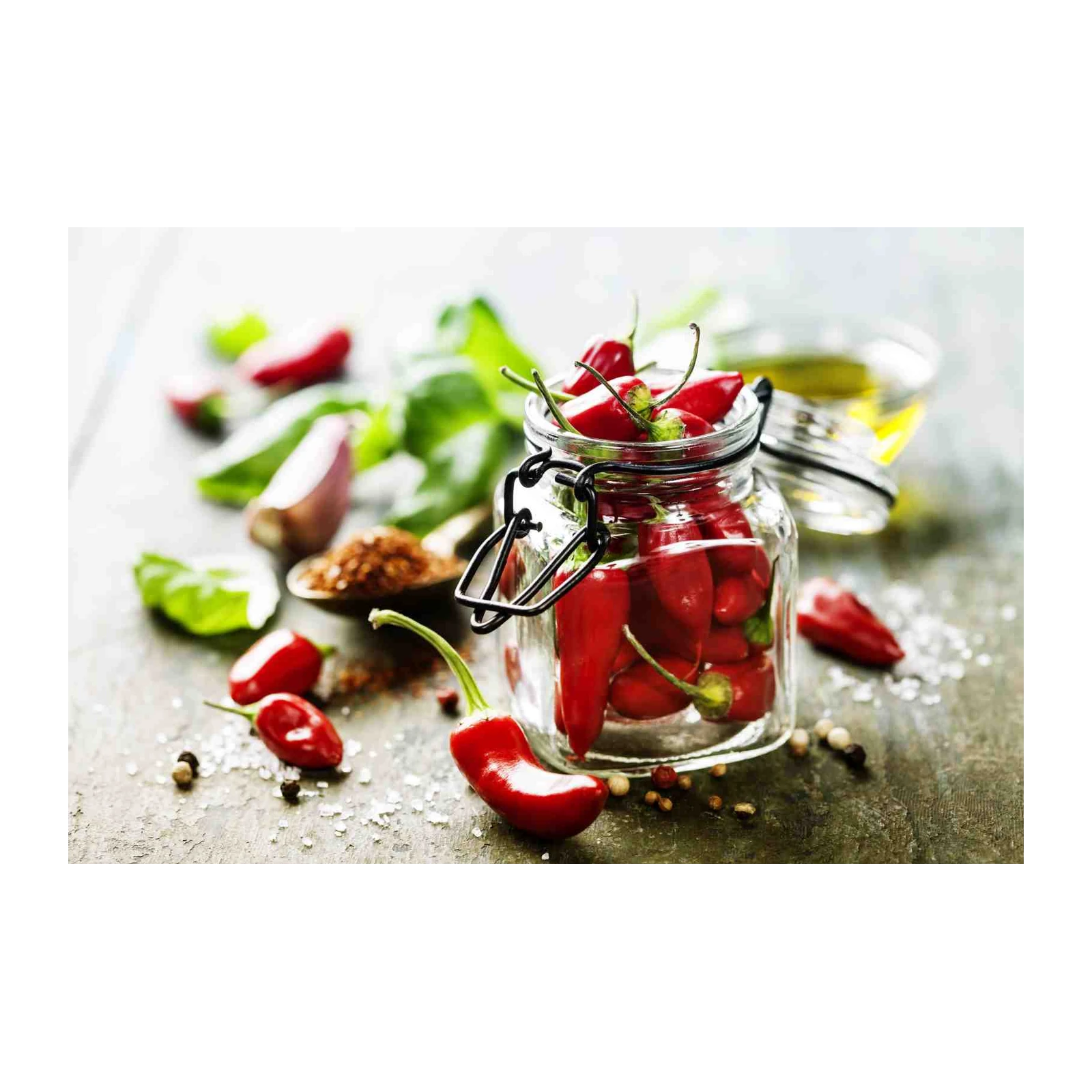 Vibrant Red Chili Pepper Jar Wall Art